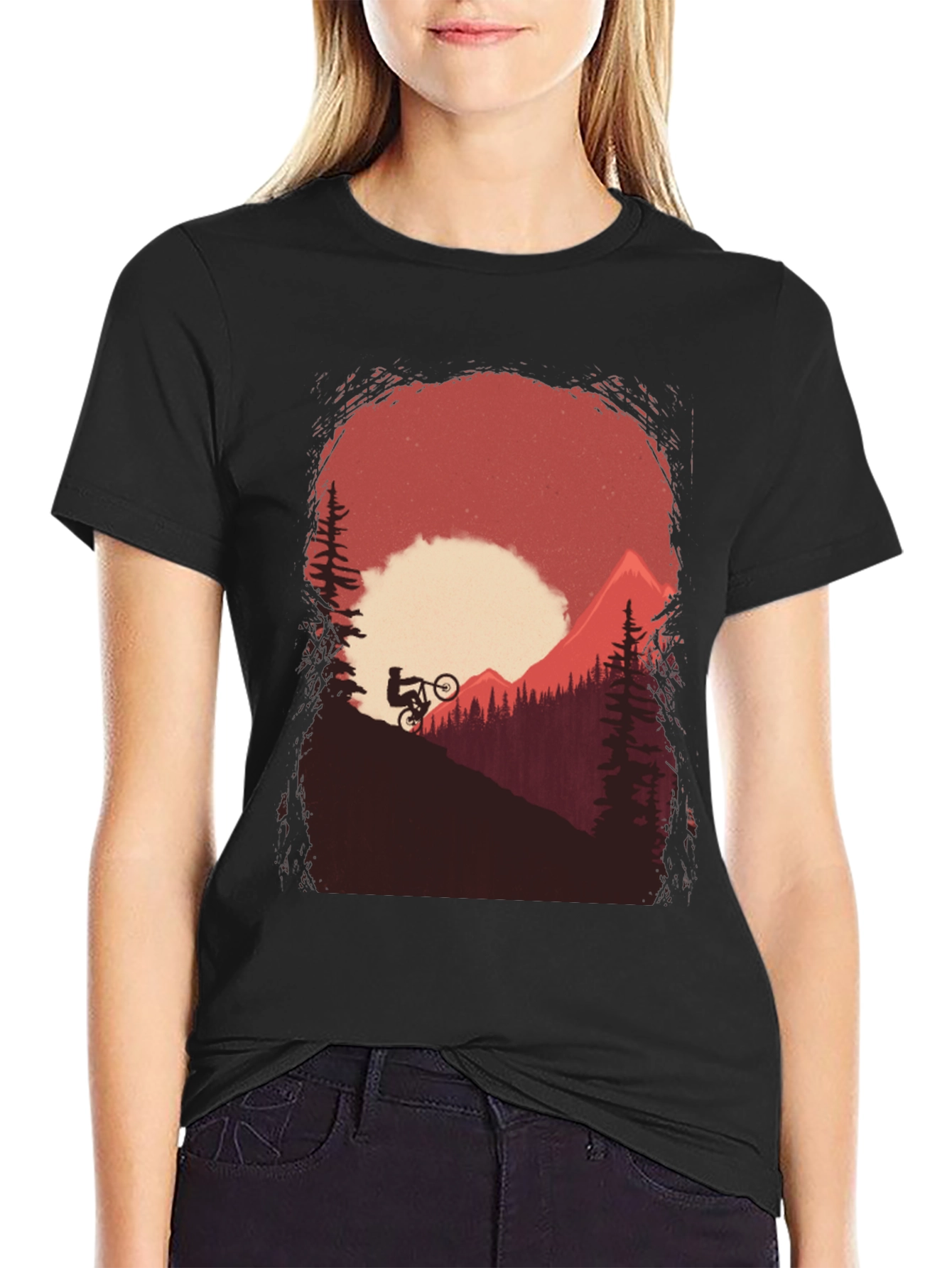 Black Mountain Biker Graphic Tee - Adventure Awaits view 2