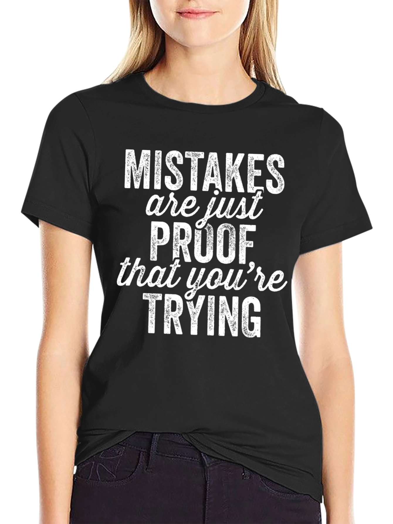 Black Mistakes are Proof You're Trying Black Tee view 2