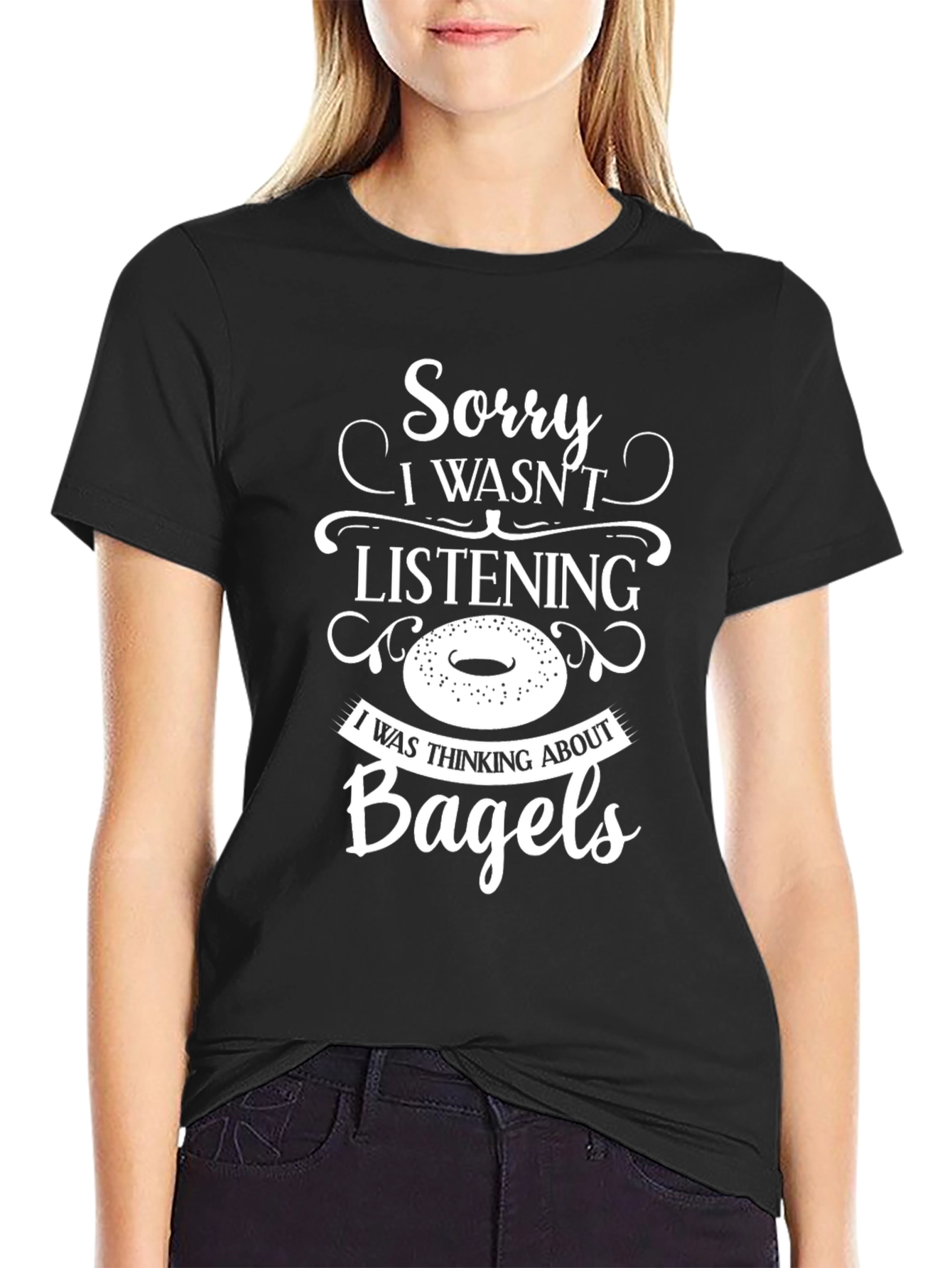 Black Bagel Minded Black Tee view 2