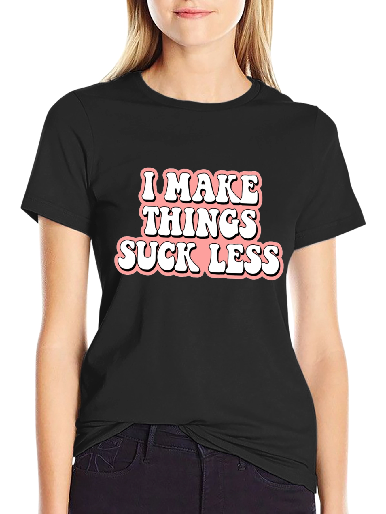 Black I Make Things Suck Less Graphic Tee view 2