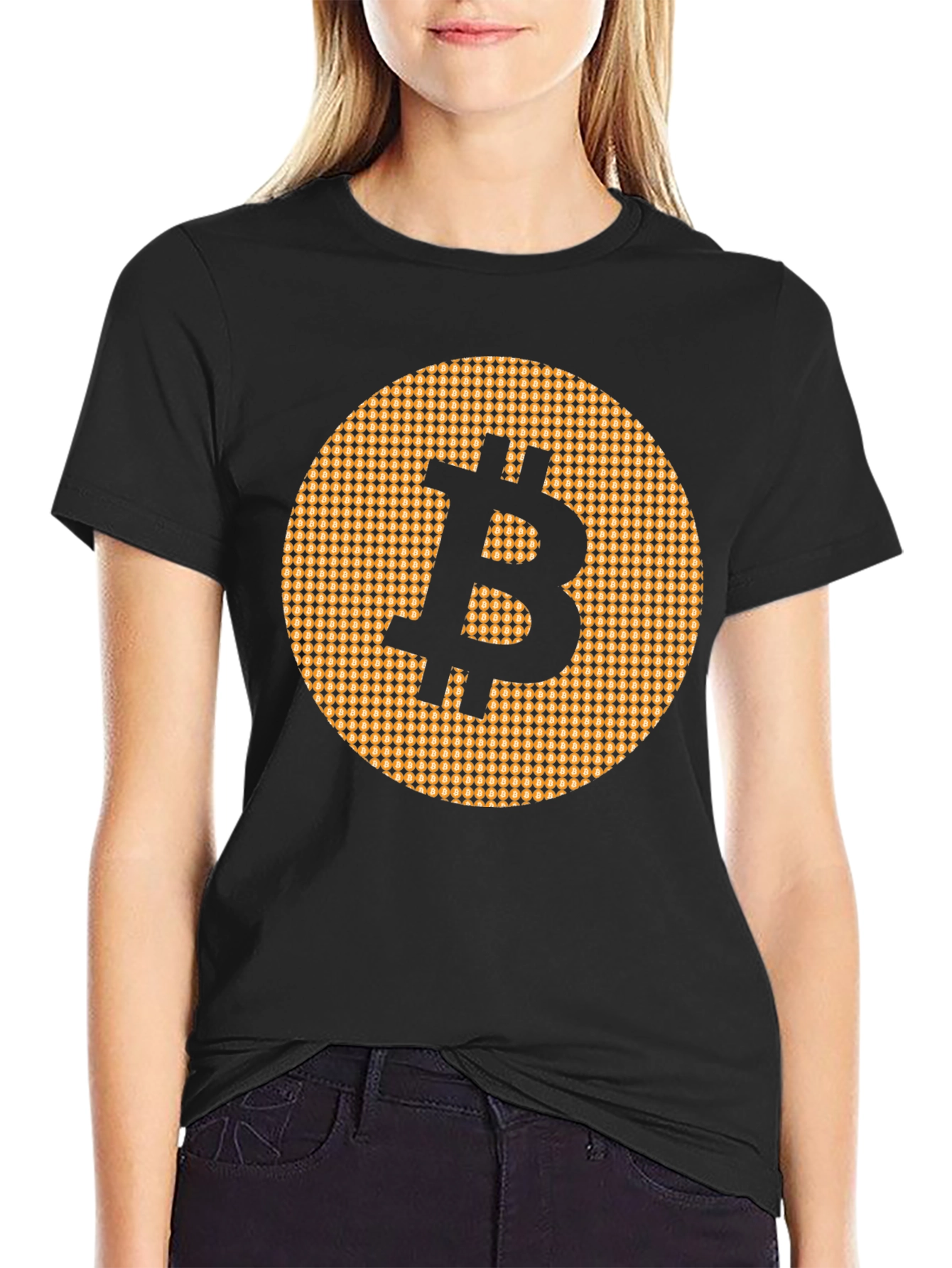 Black Bitcoin Black T-Shirt Cryptocurrency Tee view 2