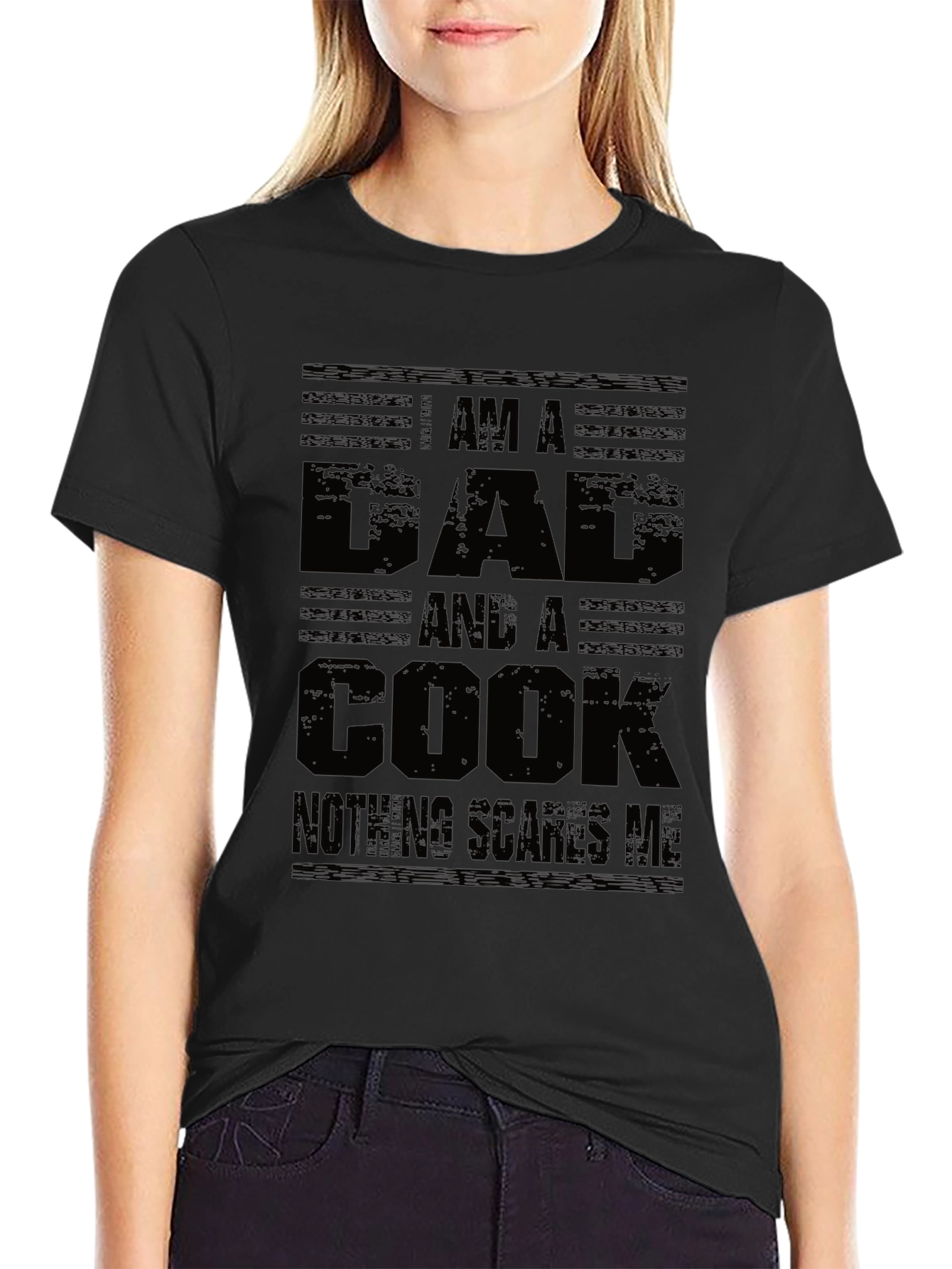 Black Dad and Cook T-Shirt - Nothing Scares Me! view 2