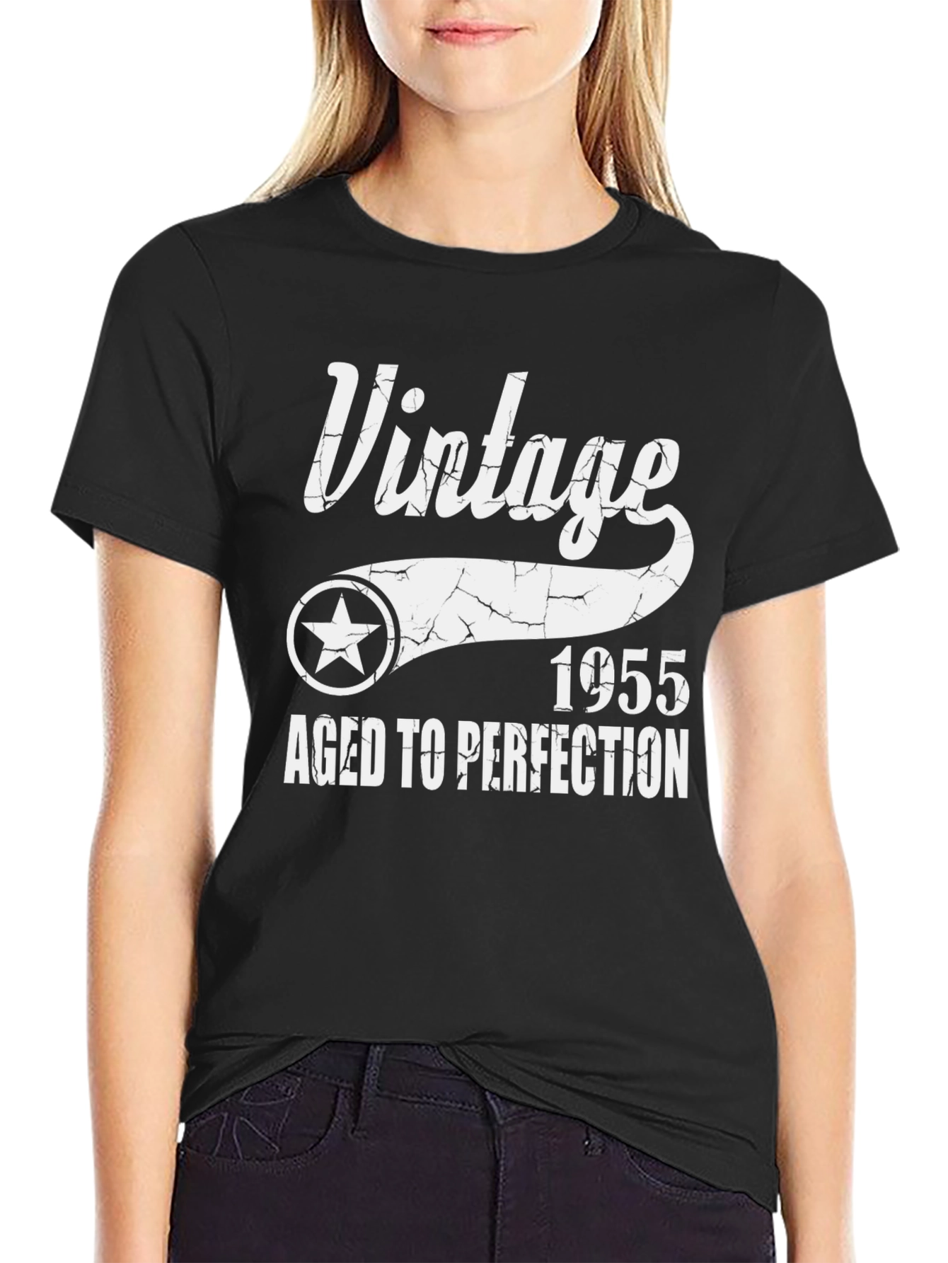 Black Vintage 1955 Aged to Perfection T-Shirt view 2