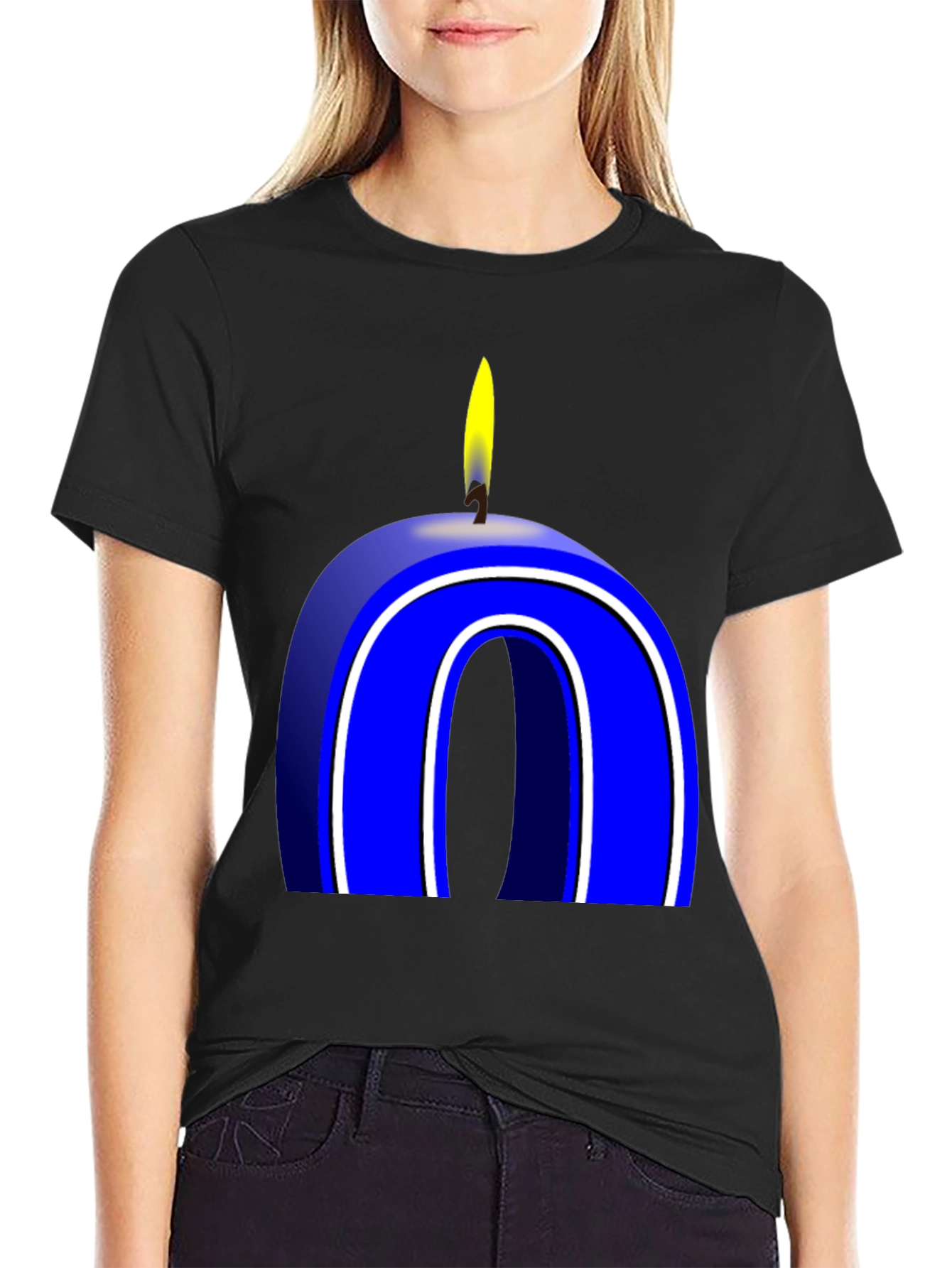Blue Number 0 Candle T-Shirt - 2