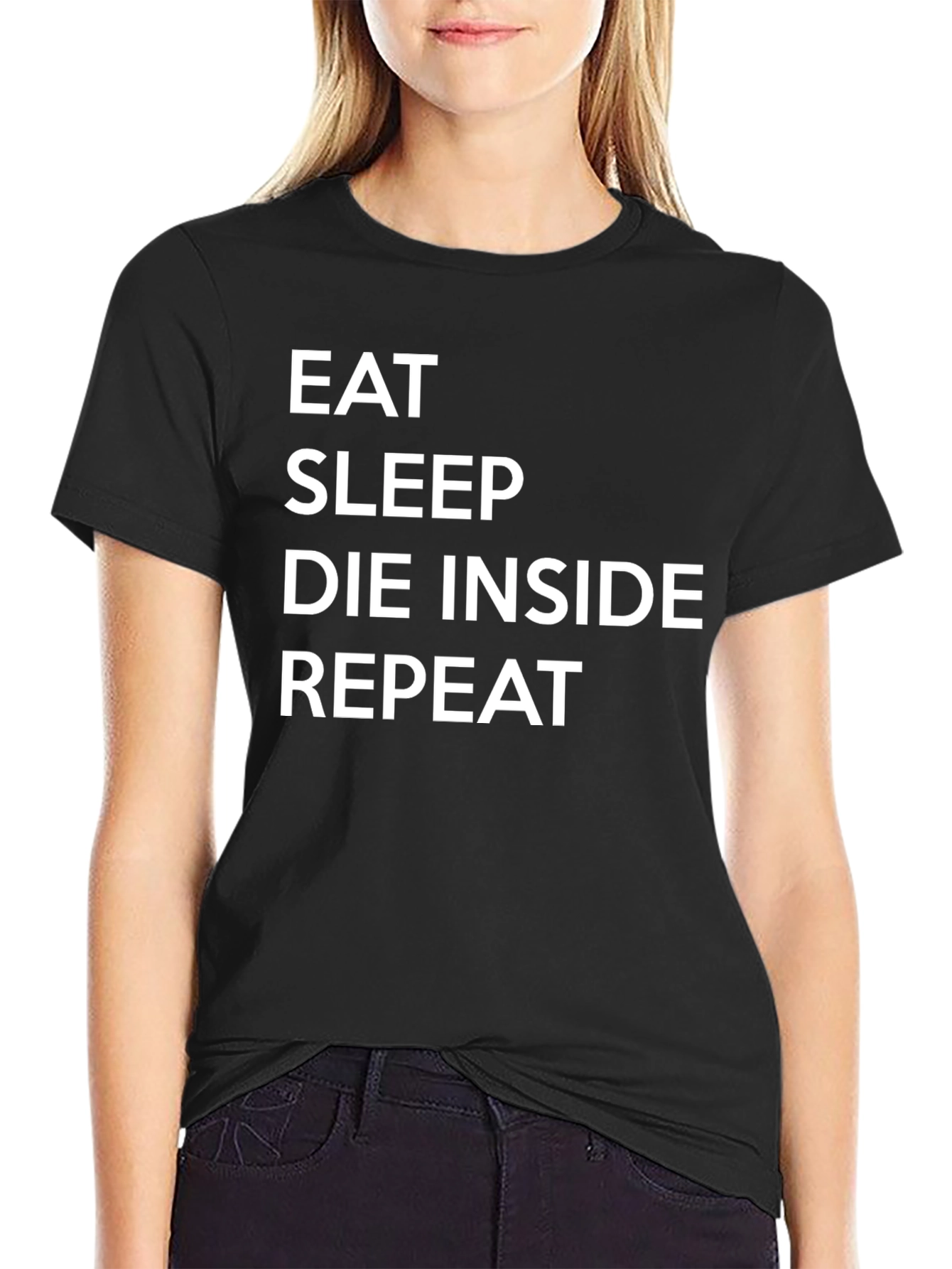 Black Eat Sleep Die Inside Repeat T-Shirt view 2