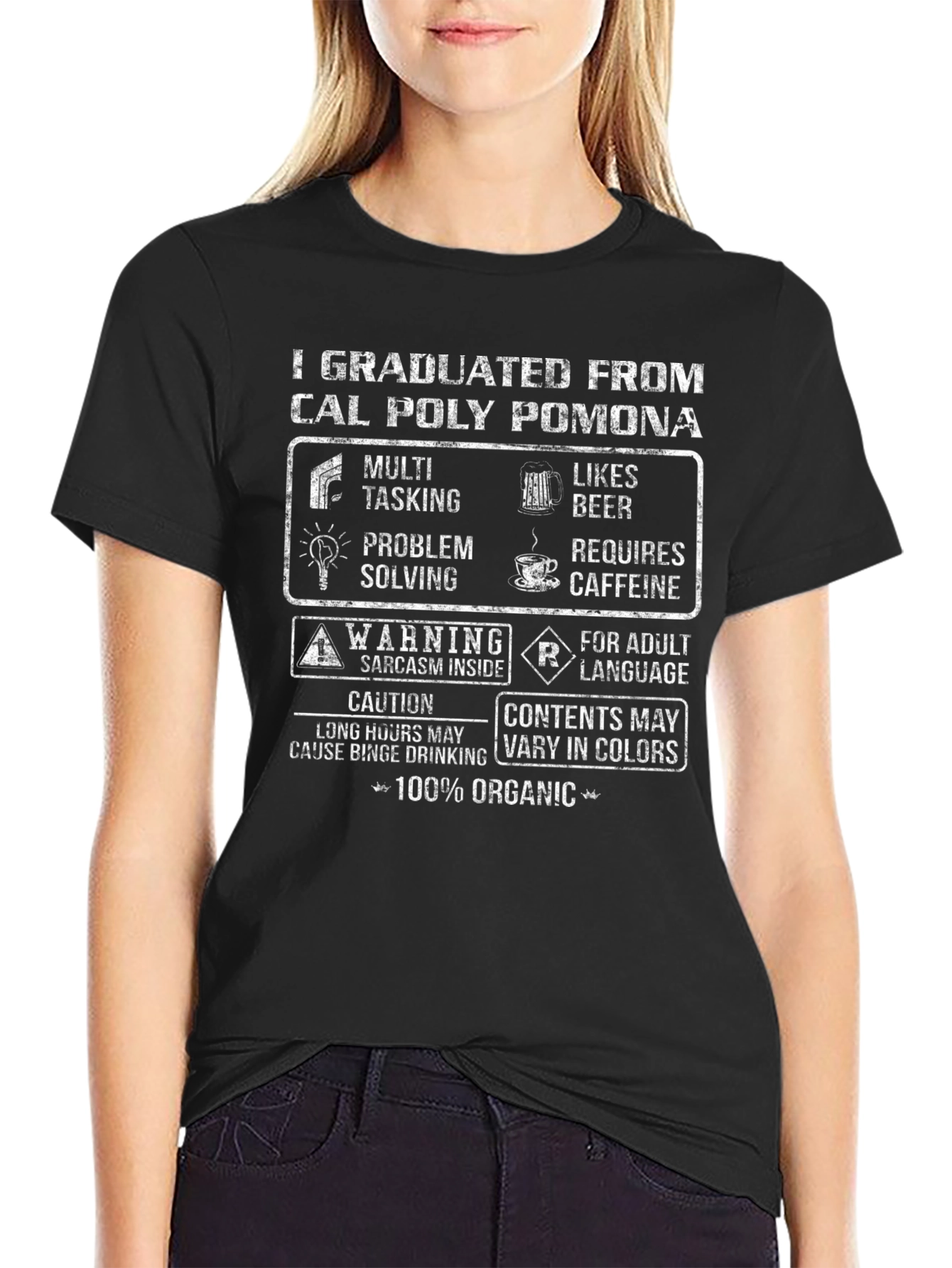 Black Cal Poly Pomona Graduate Novelty T-Shirt view 2