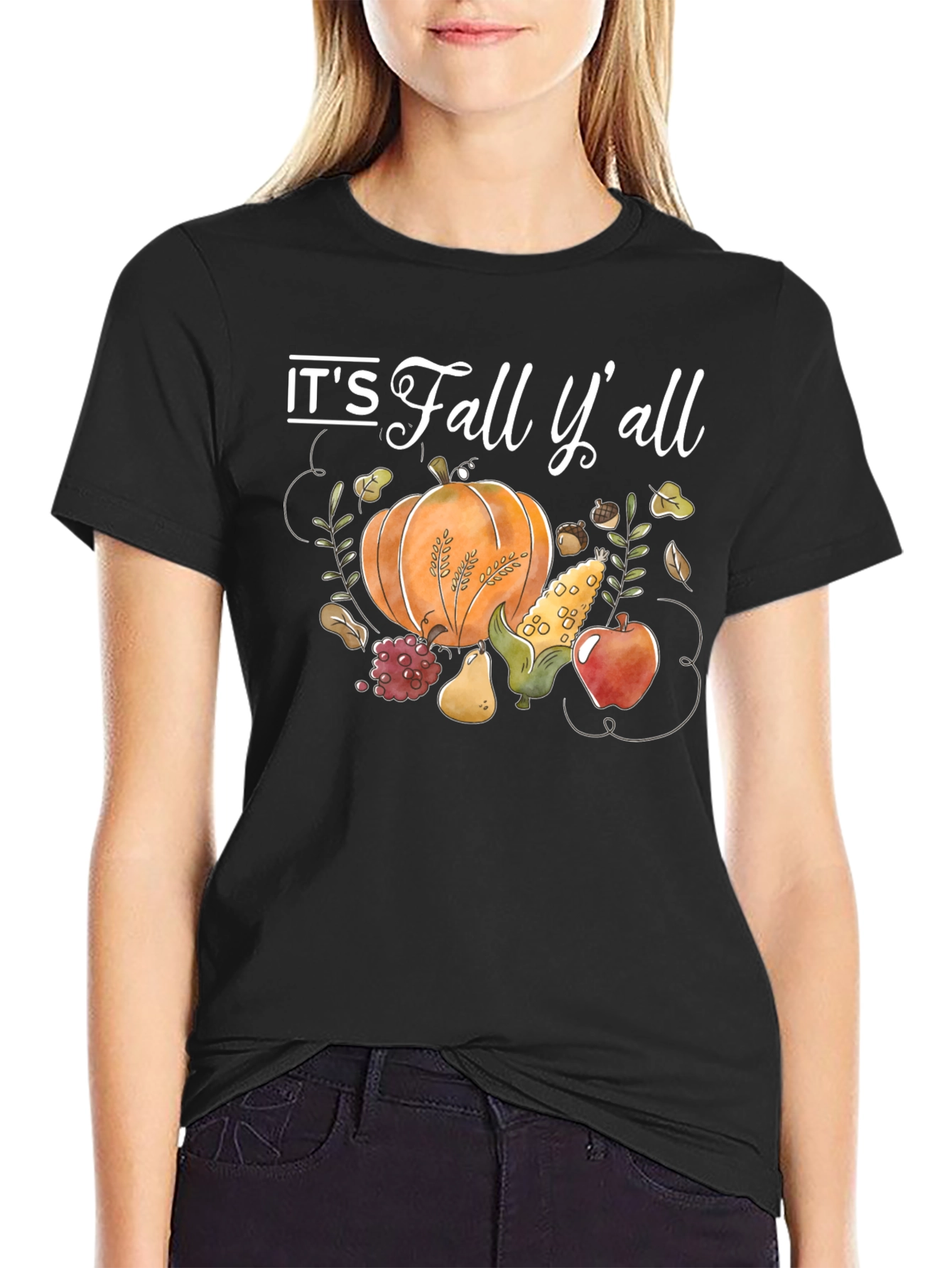 Black Fall Y'all T-Shirt view 2