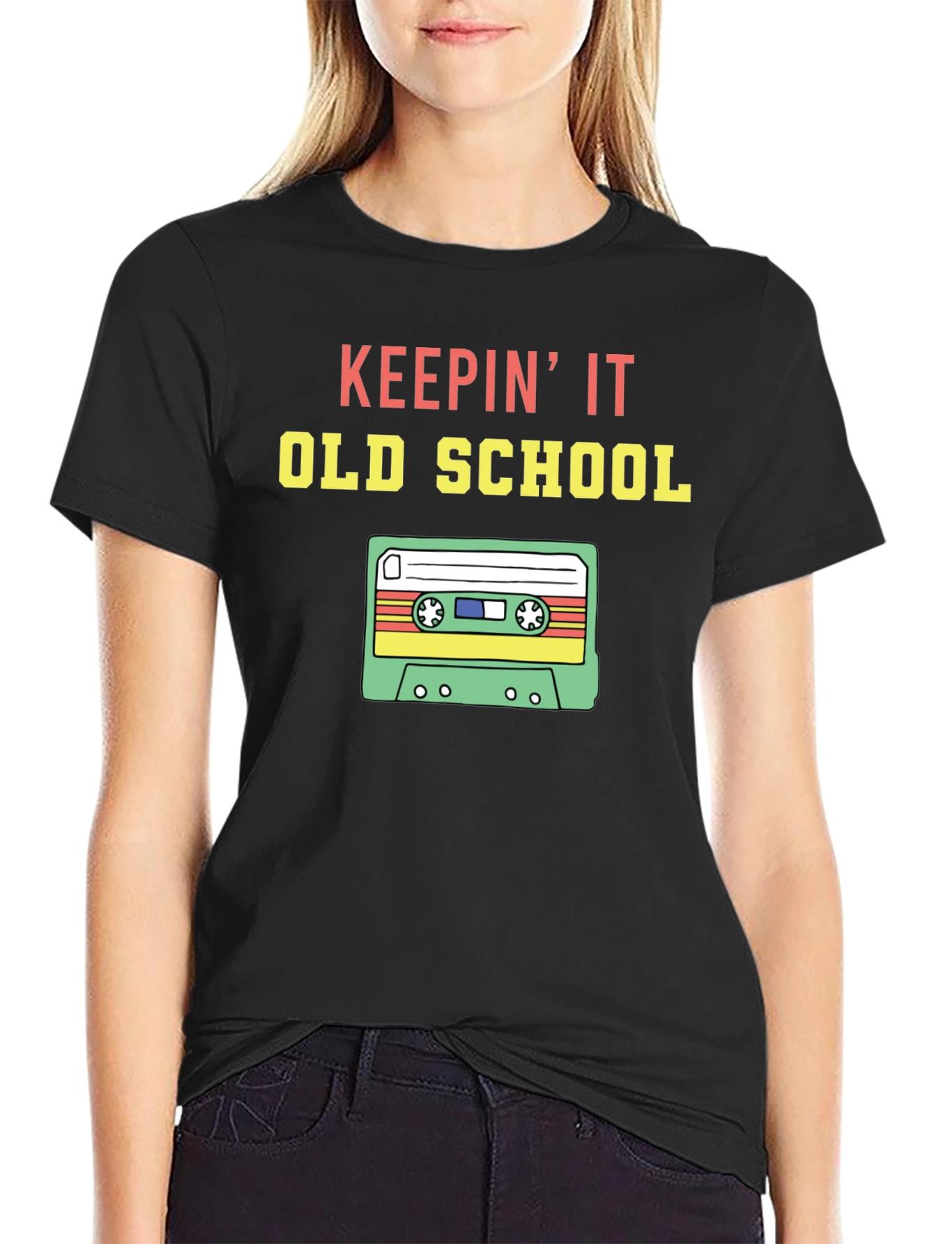 Black Keepin' it Old School Graphic T-Shirt view 2