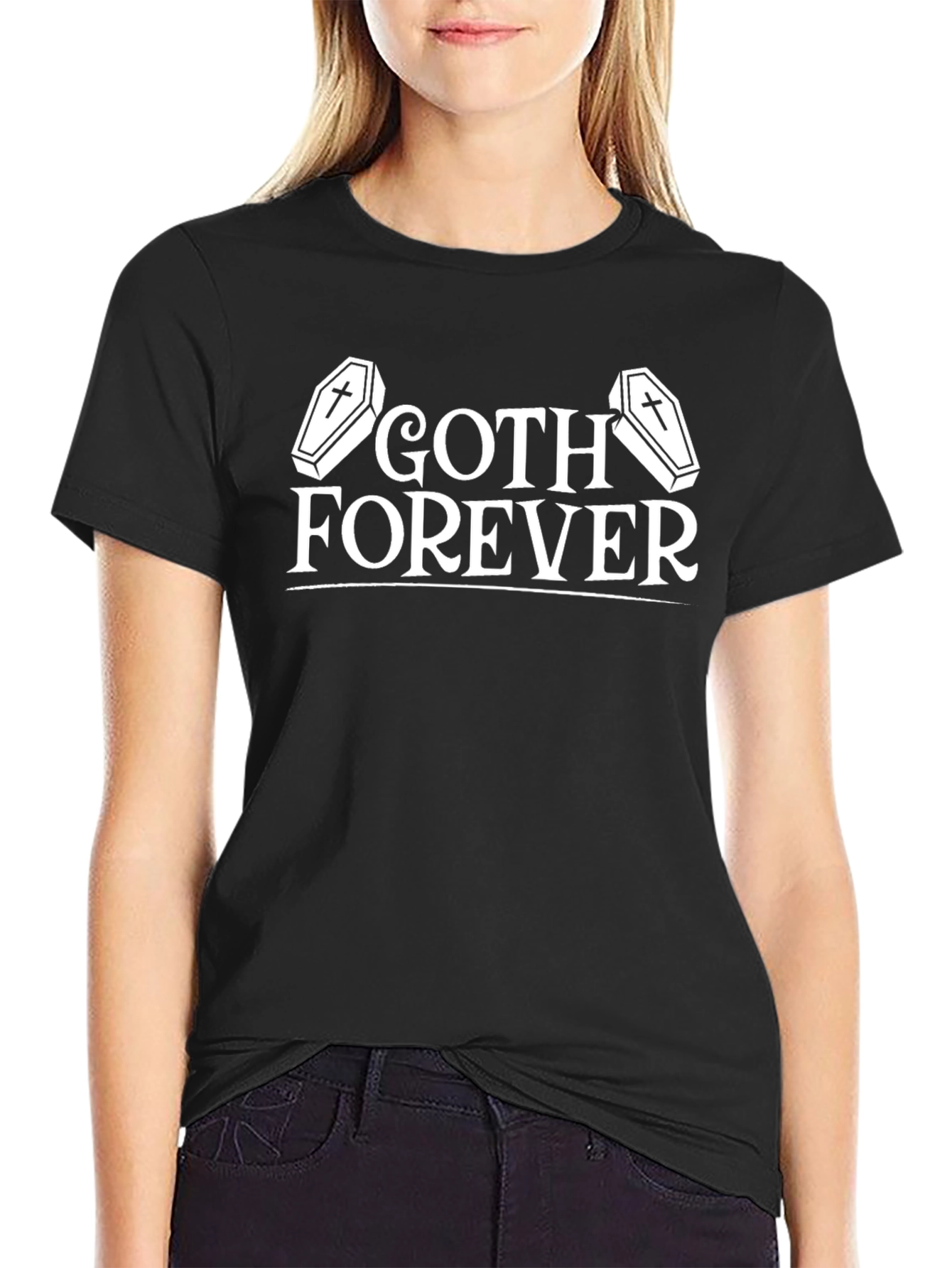 Black Goth Forever Black T-Shirt view 2