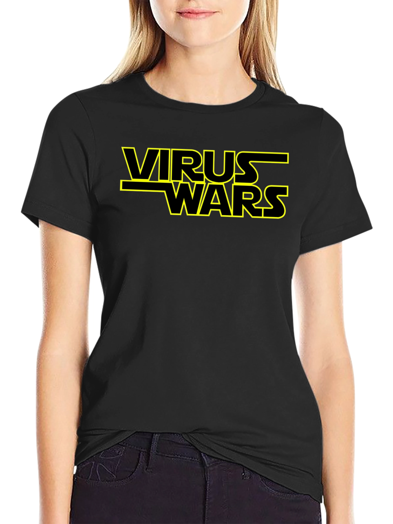 Black Virus Wars Graphic Tee - Novelty T-Shirt view 2