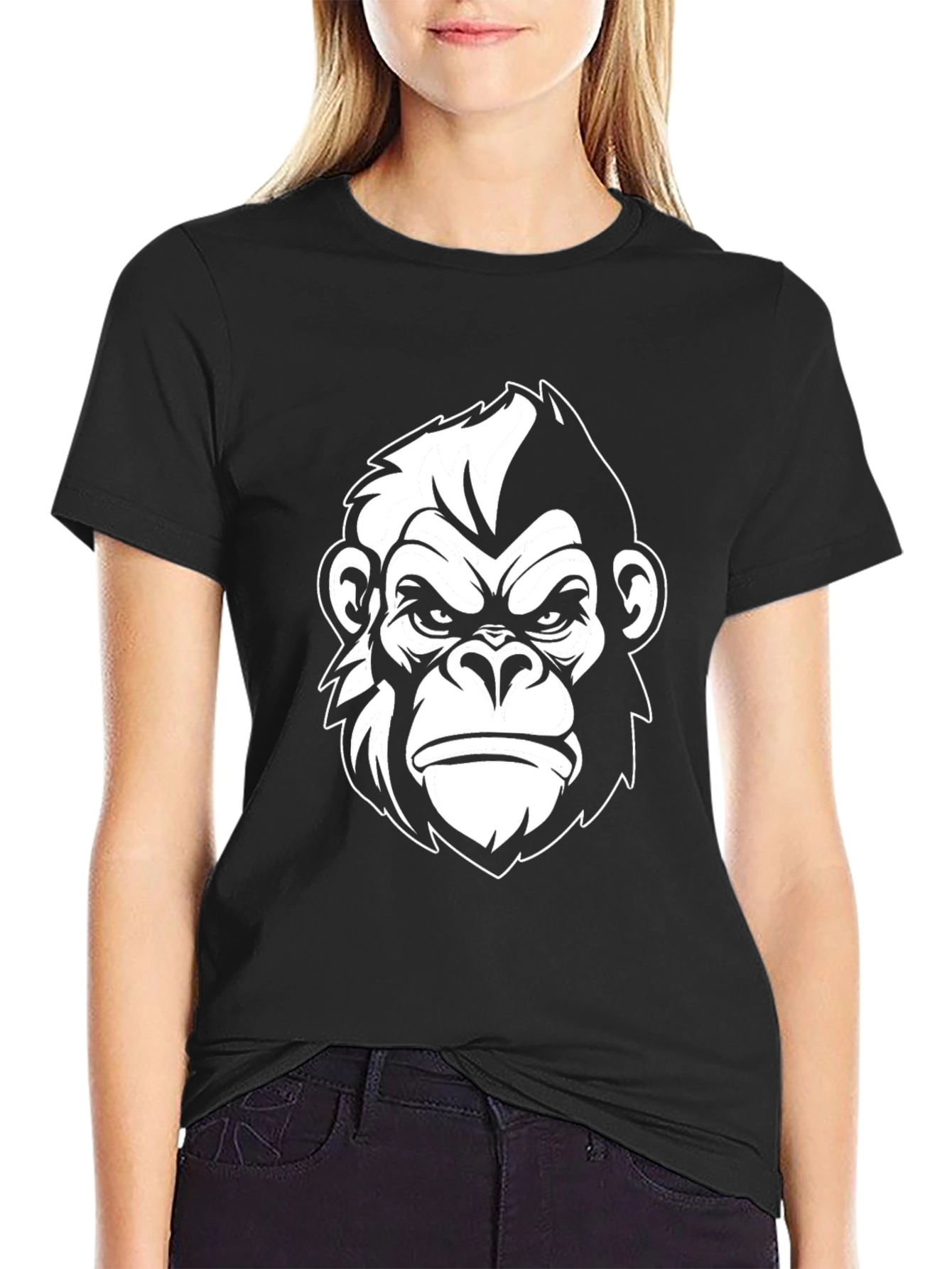 Black Cool Gorilla Graphic Tee - Black view 2