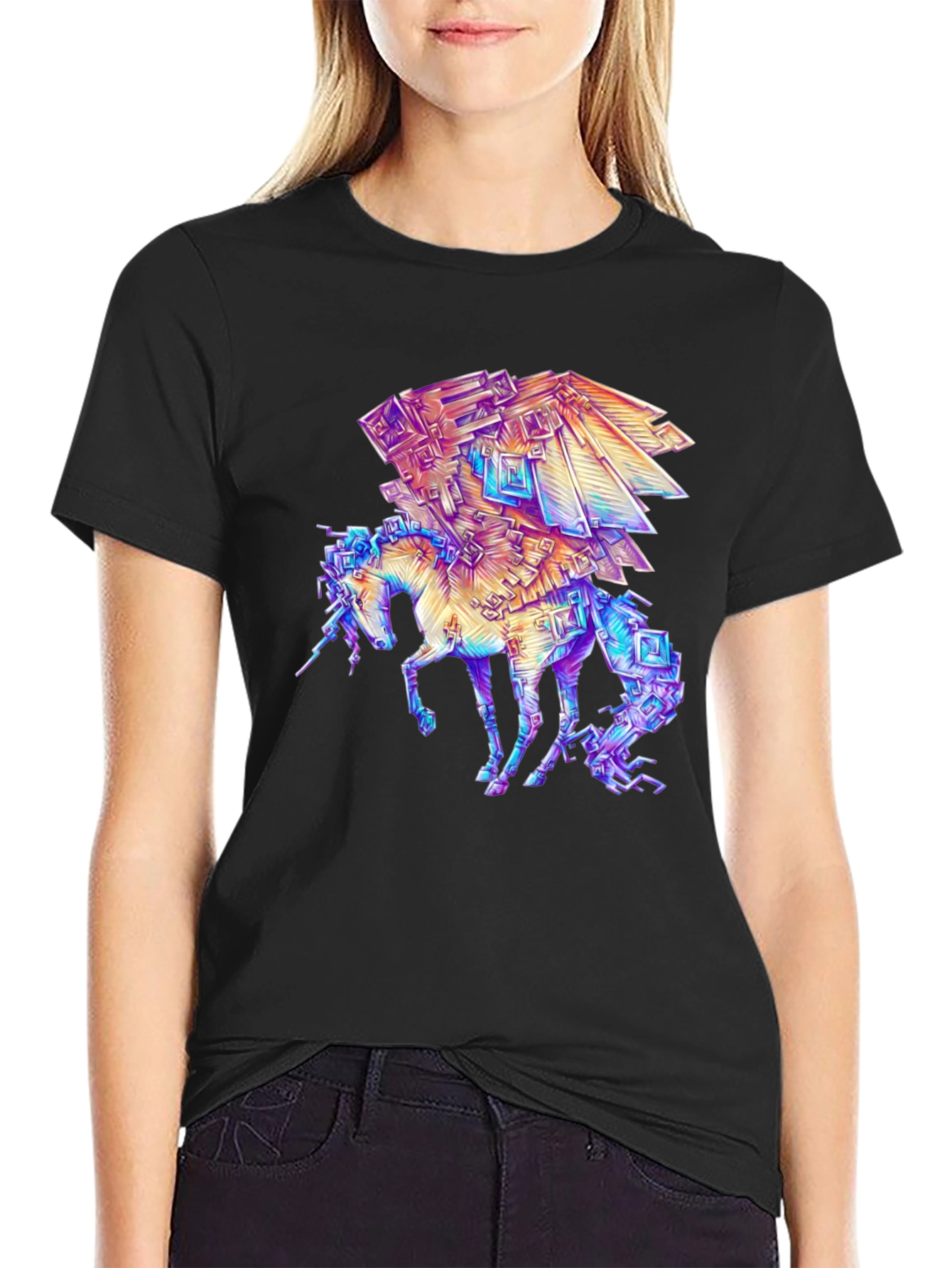 Black Crystal Unicorn Graphic Tee view 2