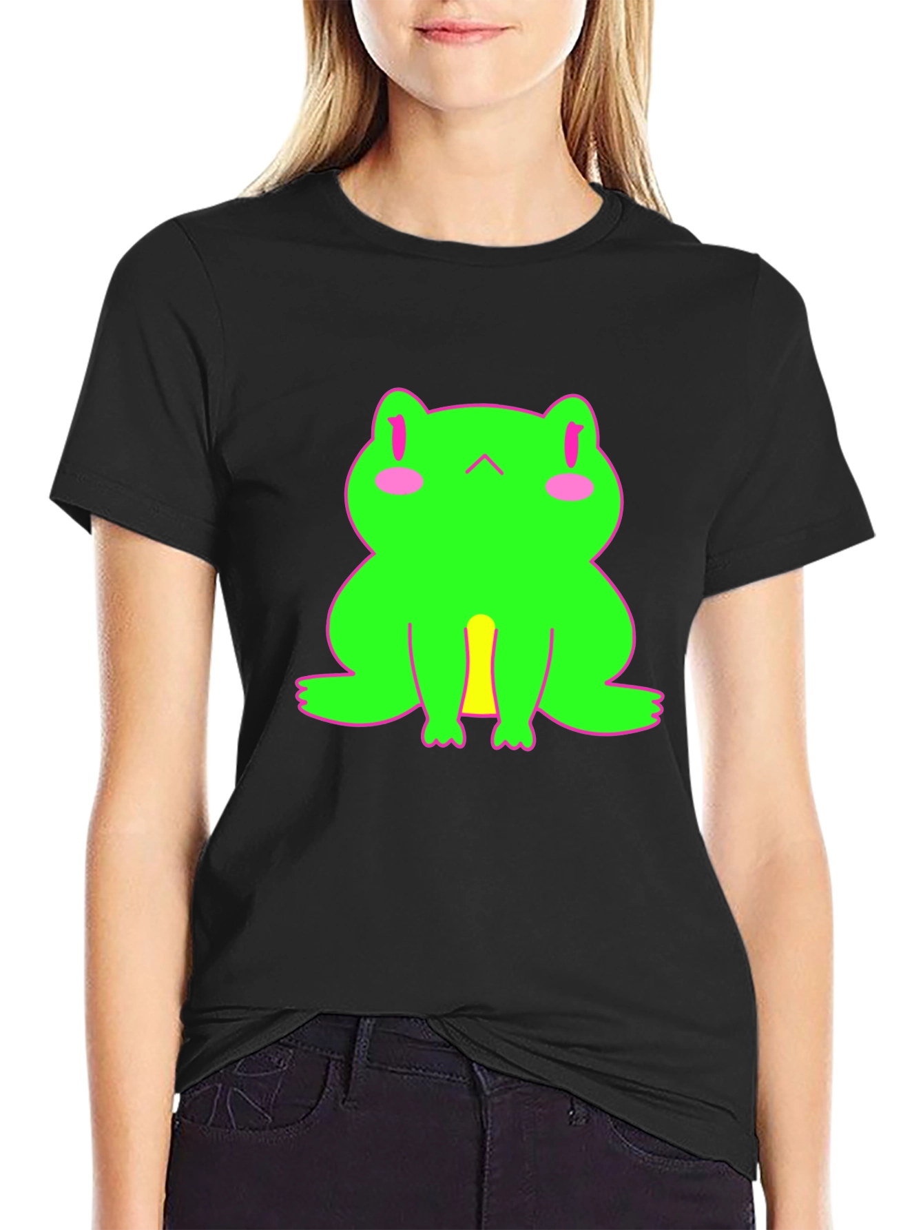 Black Frog Graphic Tee - Black Unisex T-Shirt view 2