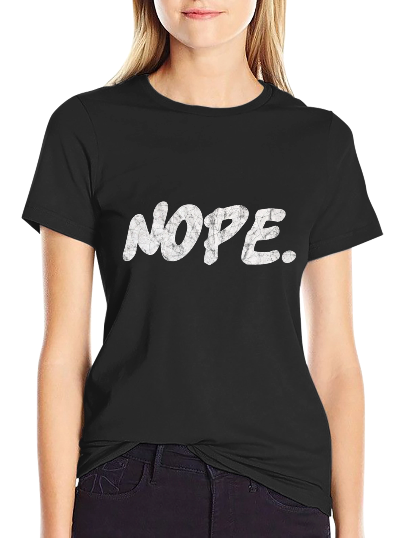 Black Nope Graphic Tee - Unisex Black T-Shirt view 2