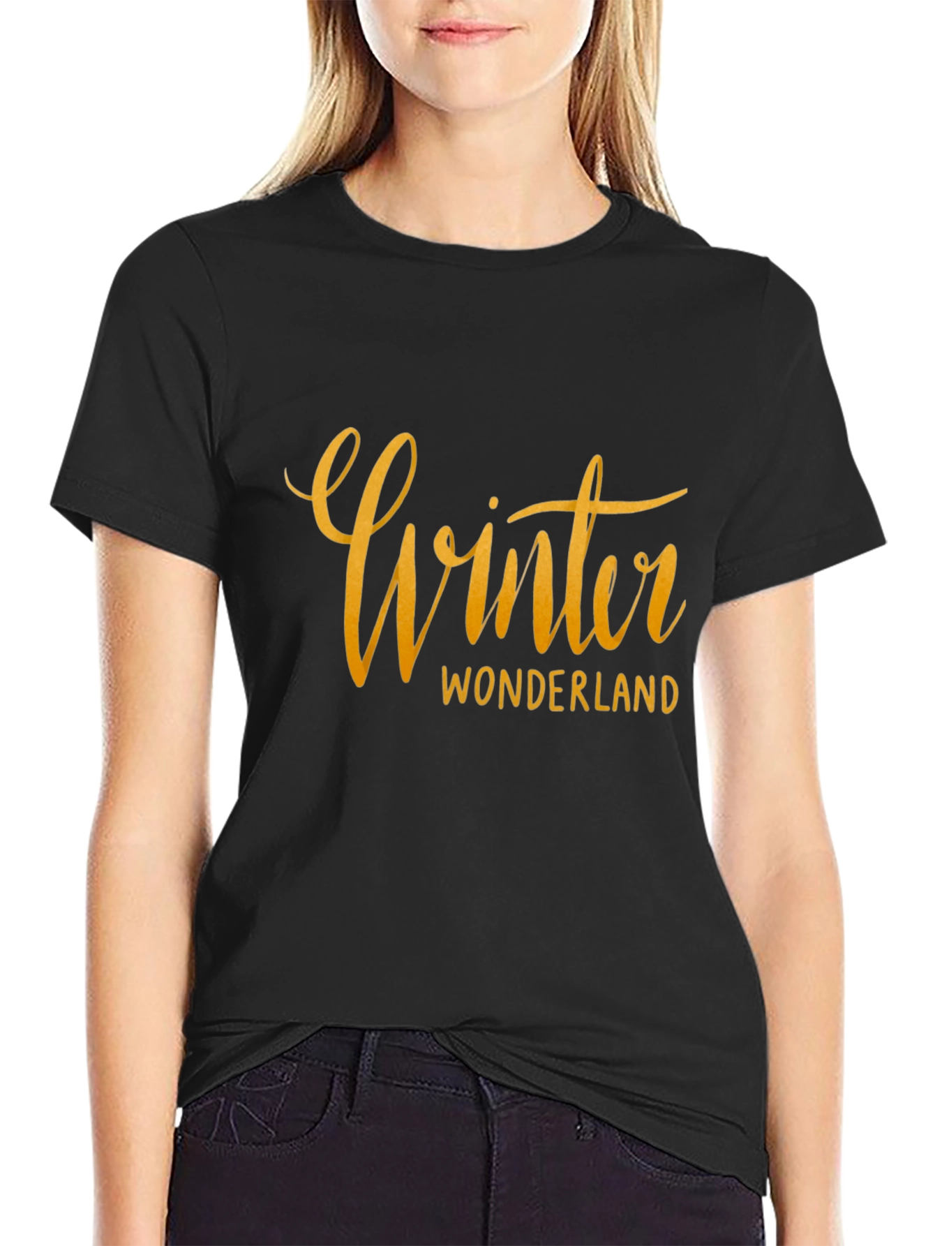 Black Winter Wonderland Black T-Shirt view 2