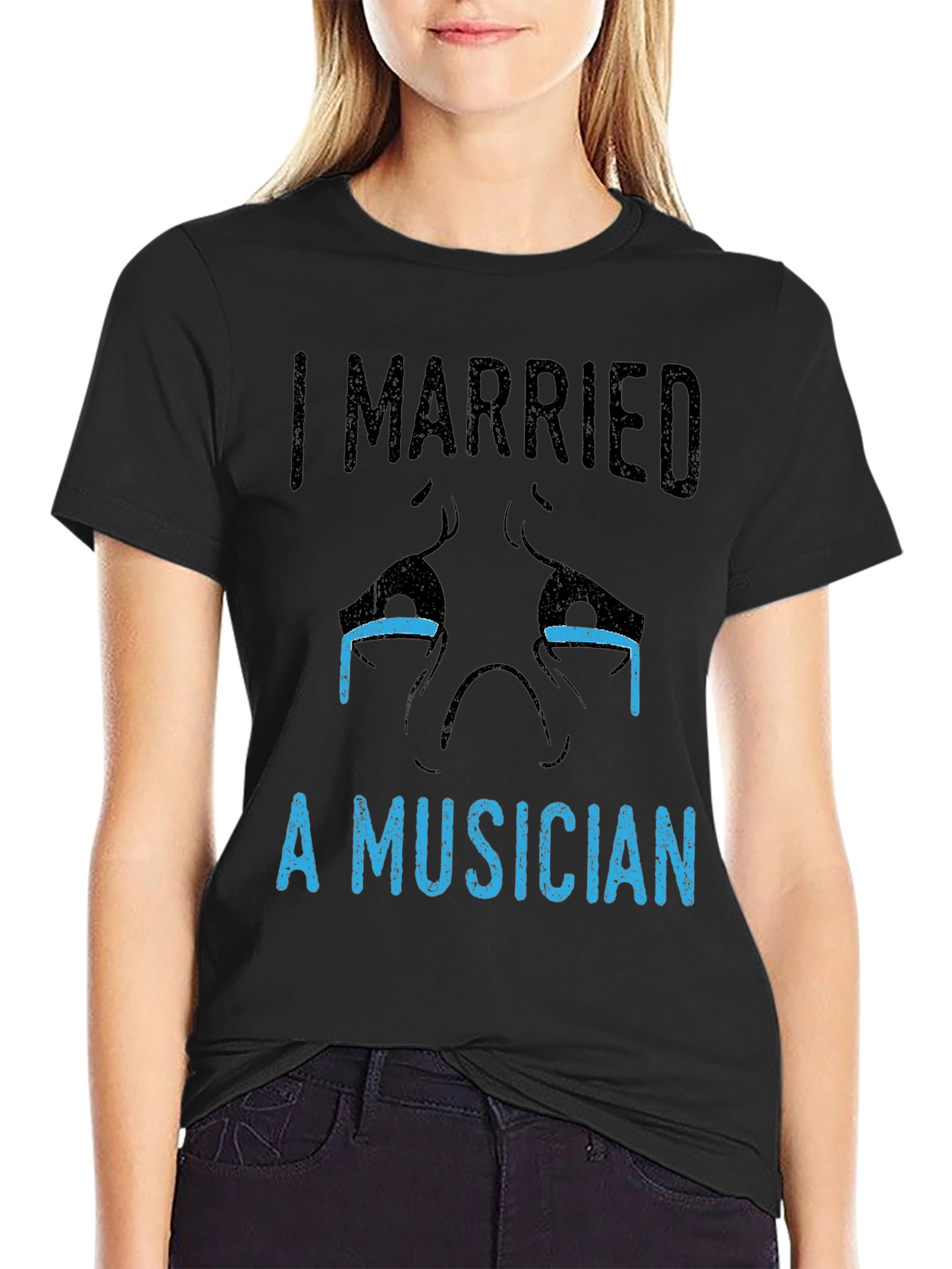 Black I Married A Musician Graphic T-Shirt view 2