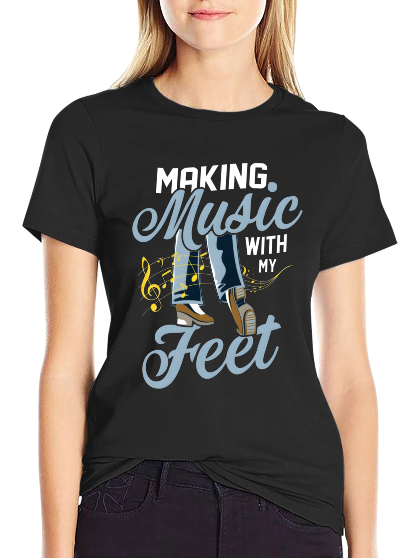 Black Music Feet Tee - Dance to Your Own Beat view 2