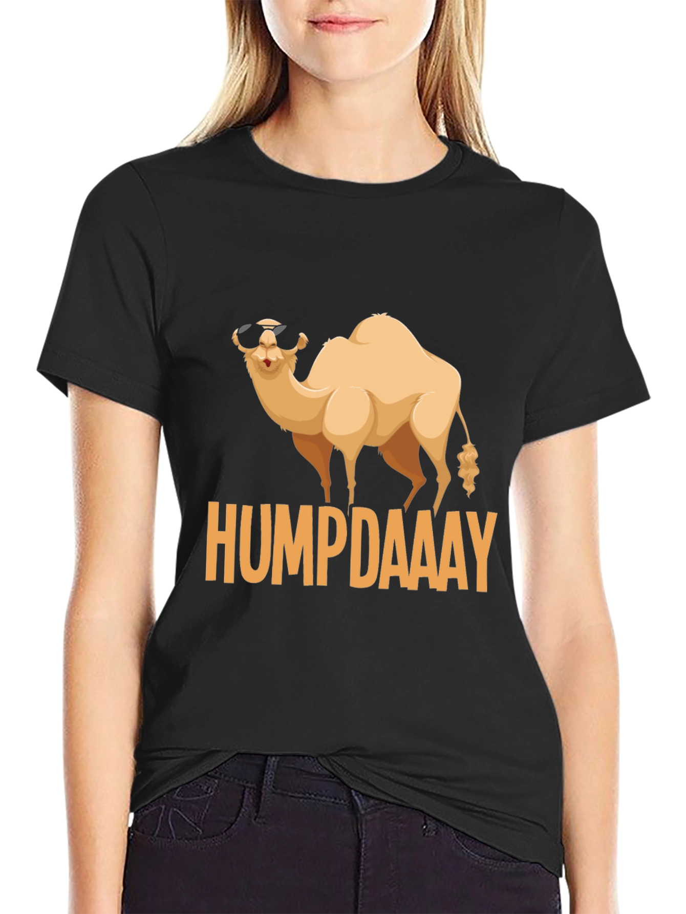 Black Hump Day Camel T-Shirt - Funny Animal Tee view 2