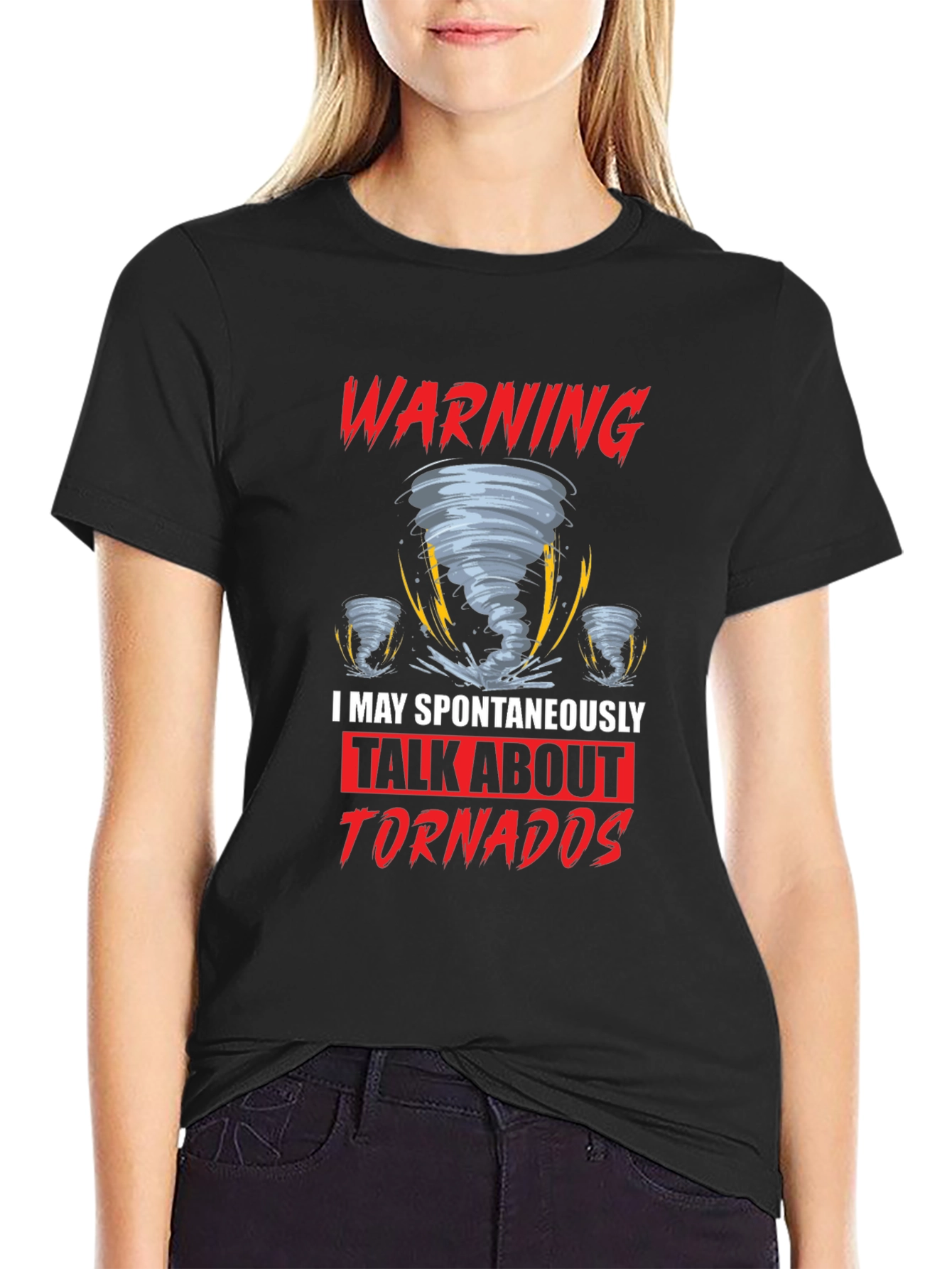 Black Warning Tornadoes T-Shirt view 2