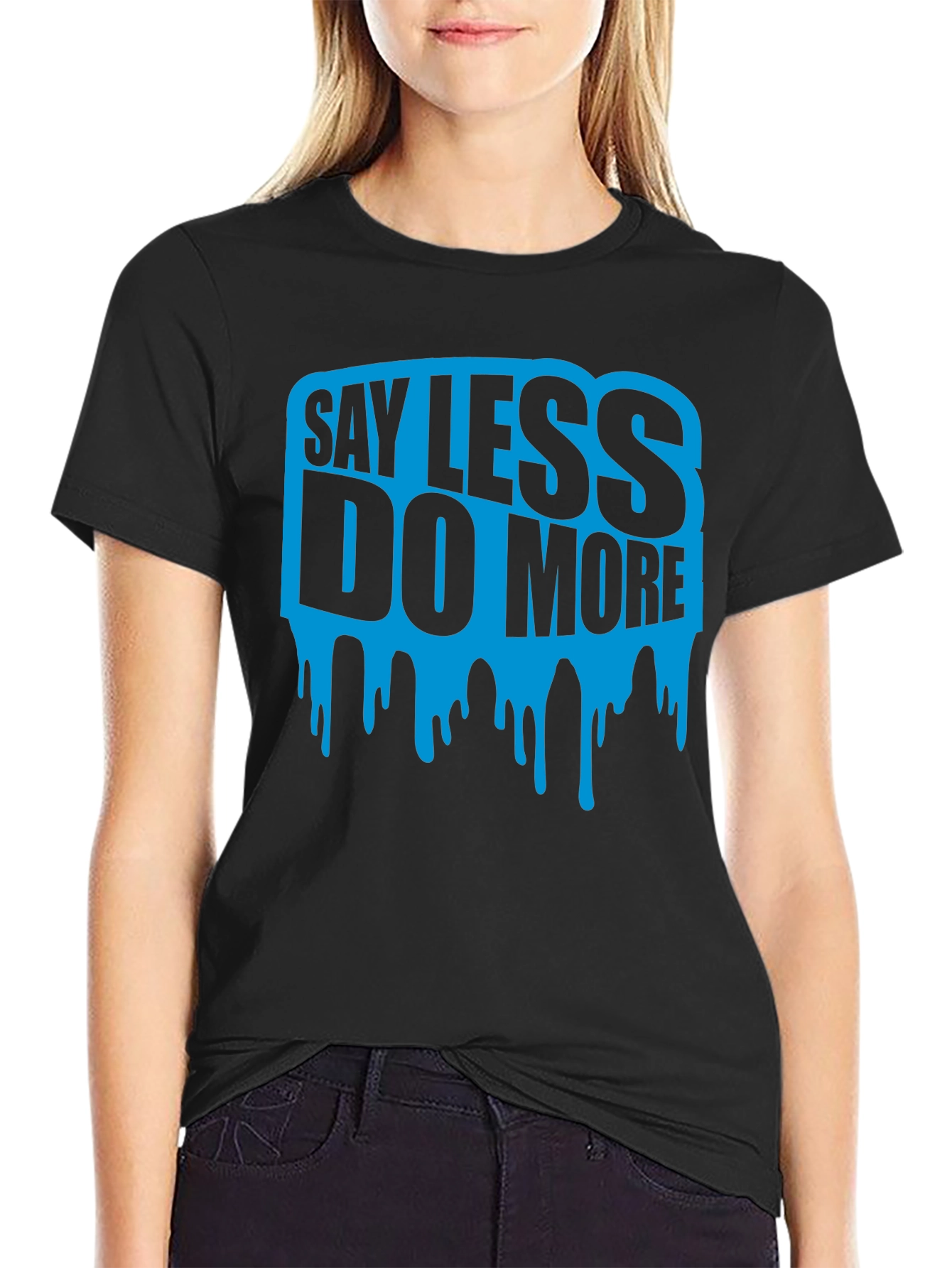 Black Say Less Do More Graphic Tee - Black view 2
