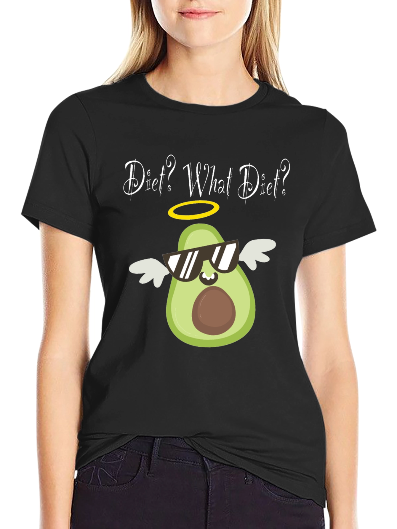 Black Diet? What Diet? Avocado Graphic T-Shirt view 2