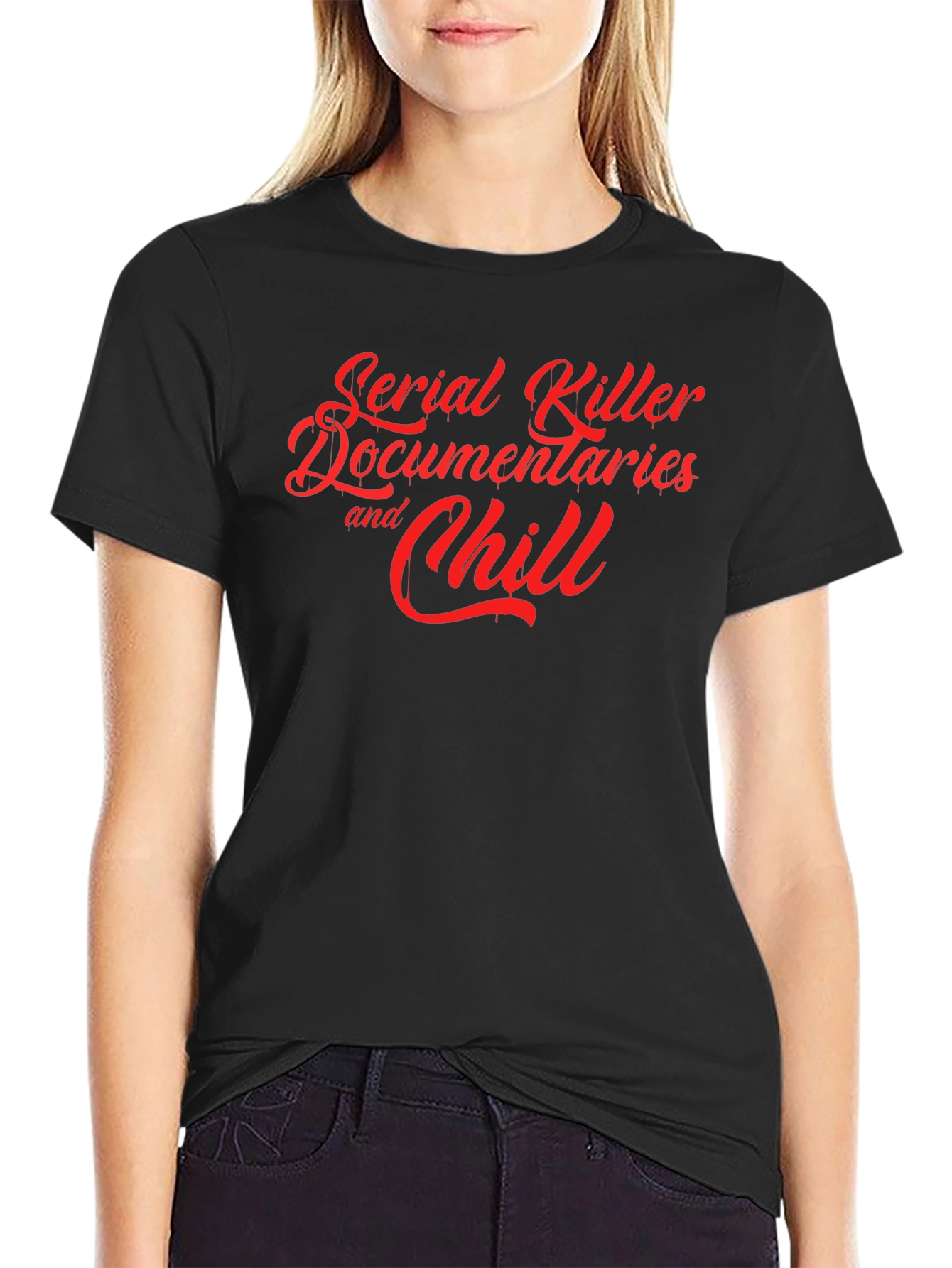 Black Serial Killer Documentaries and Chill T-Shirt view 2