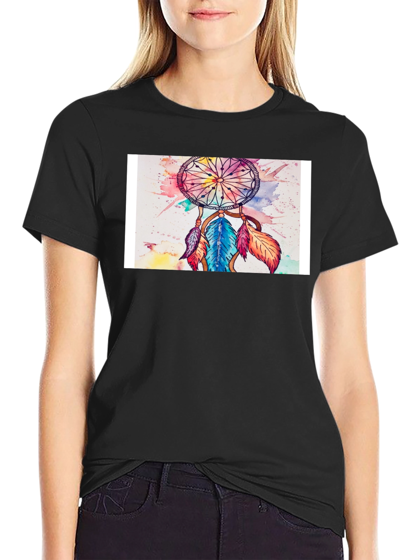 Black Dreamcatcher Graphic Tee - Stylish Cotton Comfort view 2