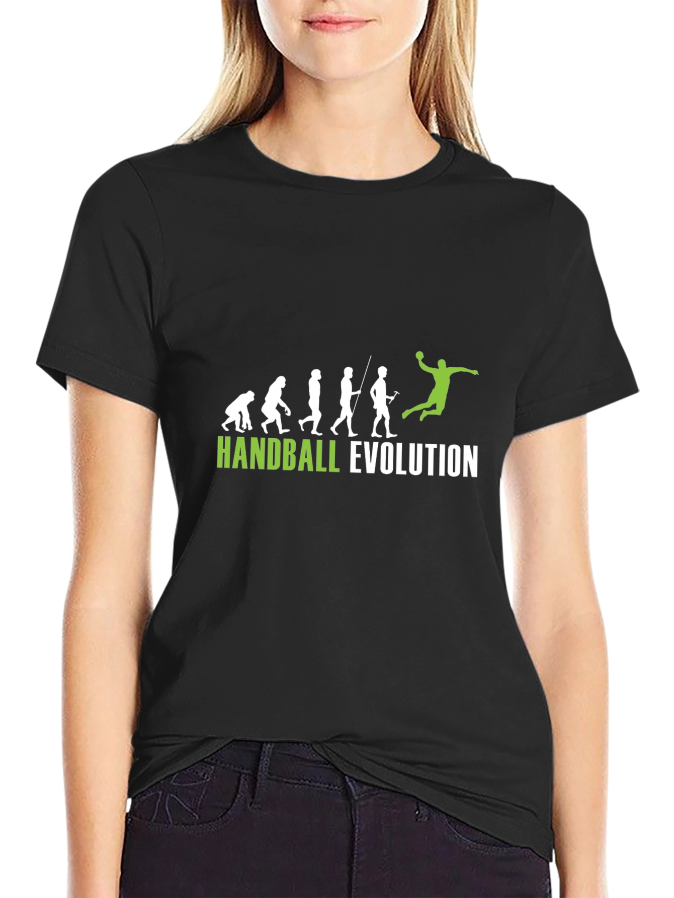 Black Handball Evolution Graphic Tee - Black Cotton T-Shirt view 2