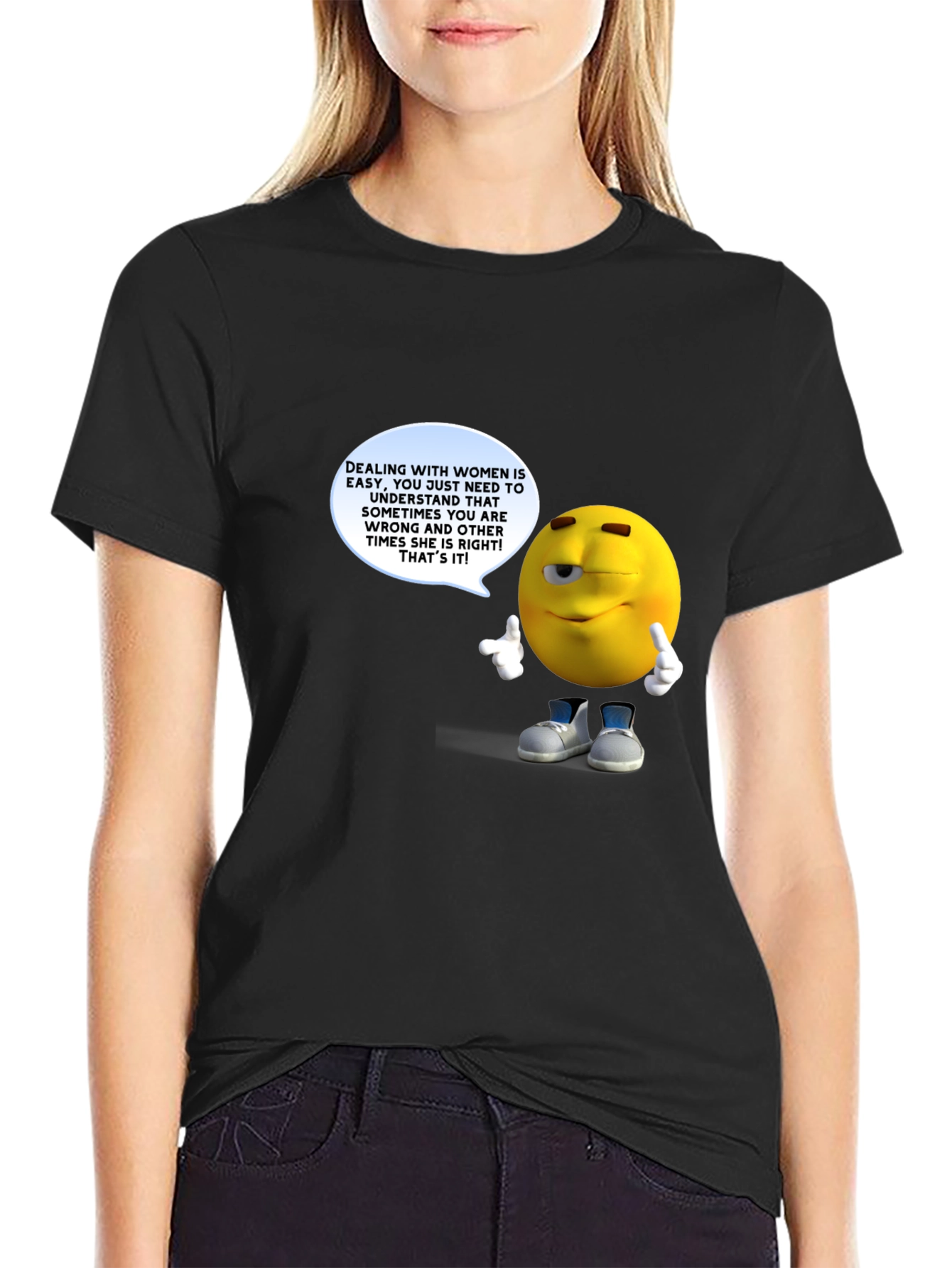 Black Funny Men's Black T-Shirt with Graphic Design view 2