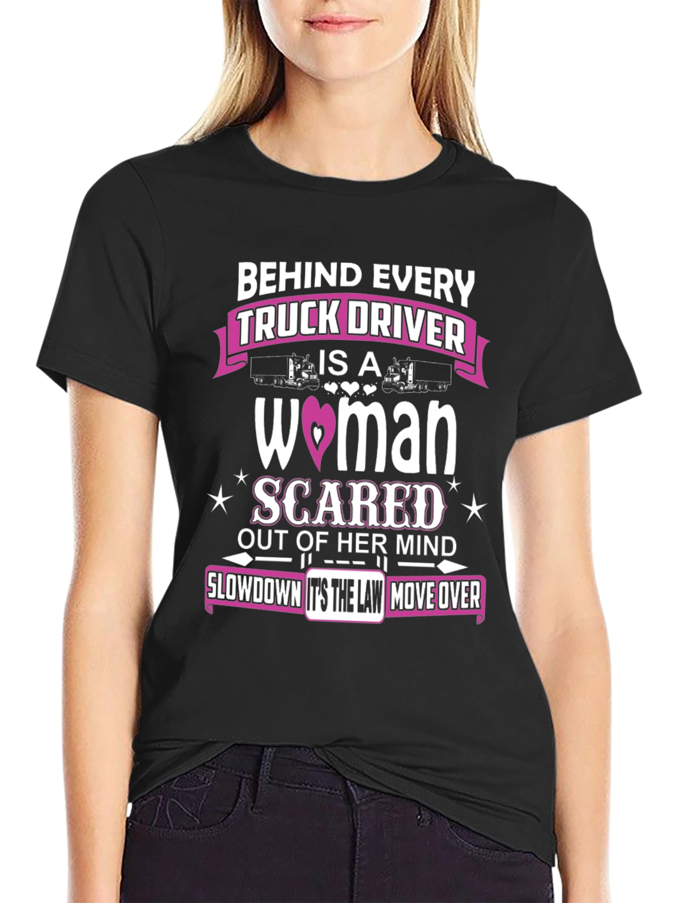 Black Behind Every Truck Driver T-Shirt view 2