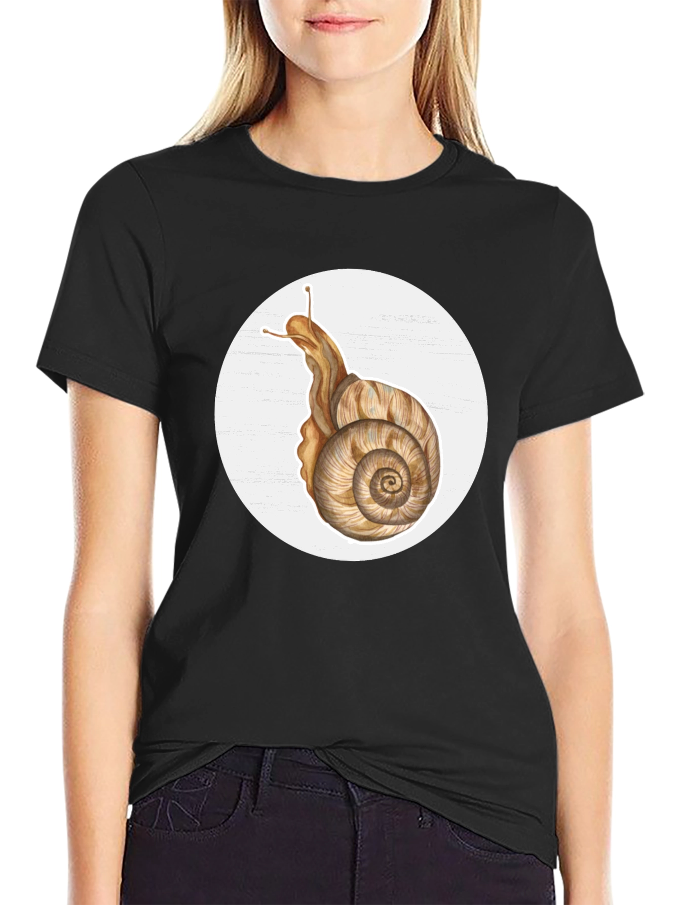 Black Snail Graphic Tee - Unique Nature Design view 2