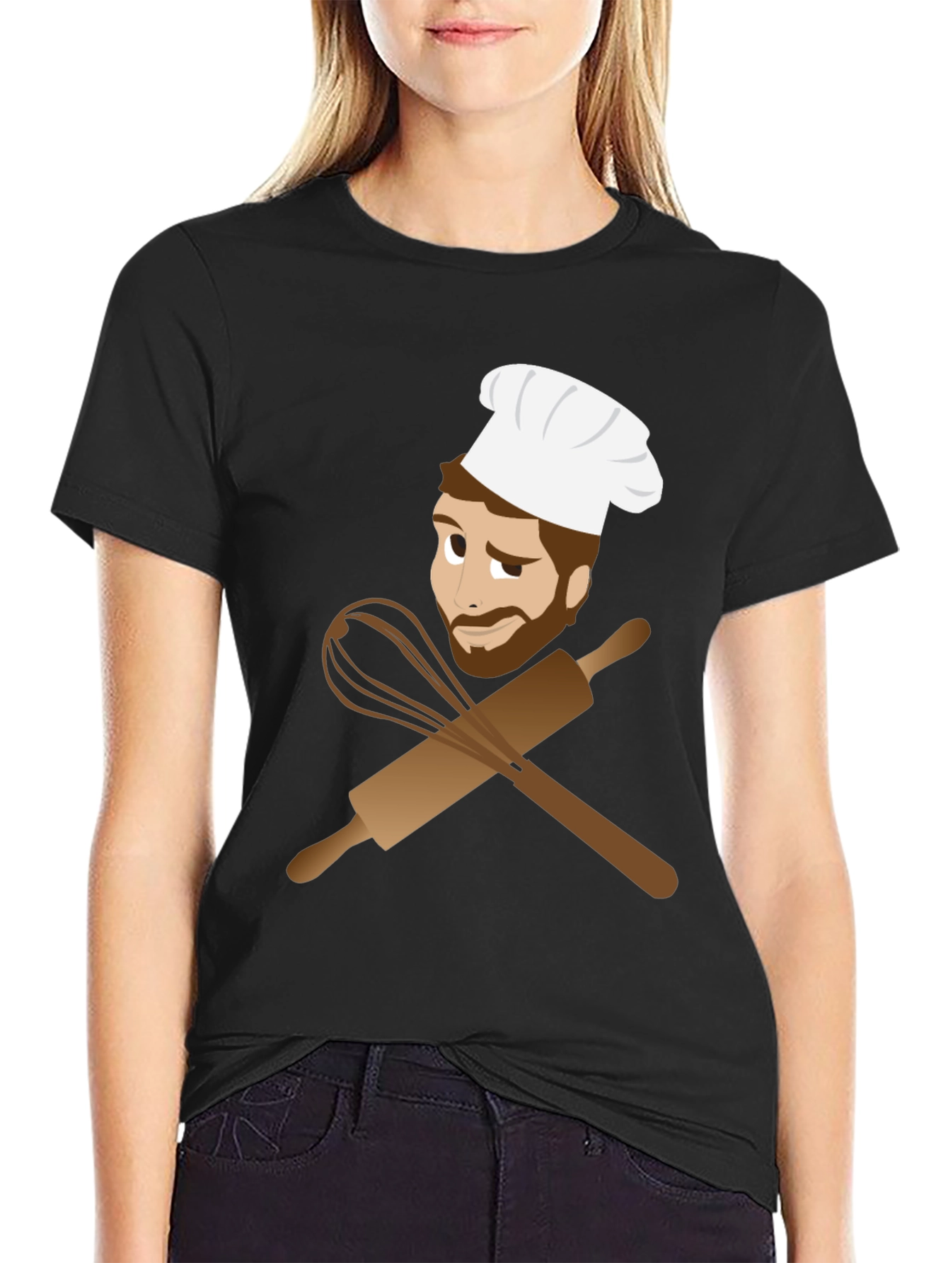 Black Chef's Kiss Graphic Tee - Culinary Design view 2