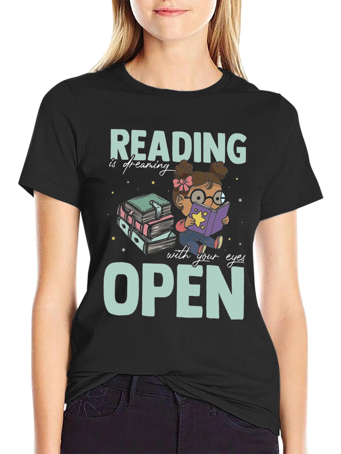 Black Reading Is Dreaming T-Shirt view 2