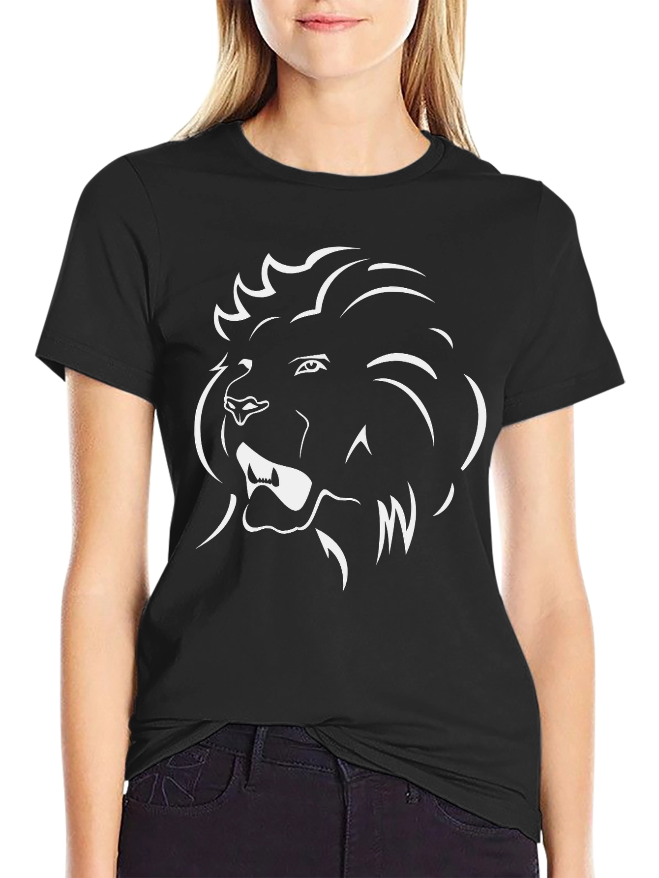 Black Lion Graphic Black T-Shirt view 2