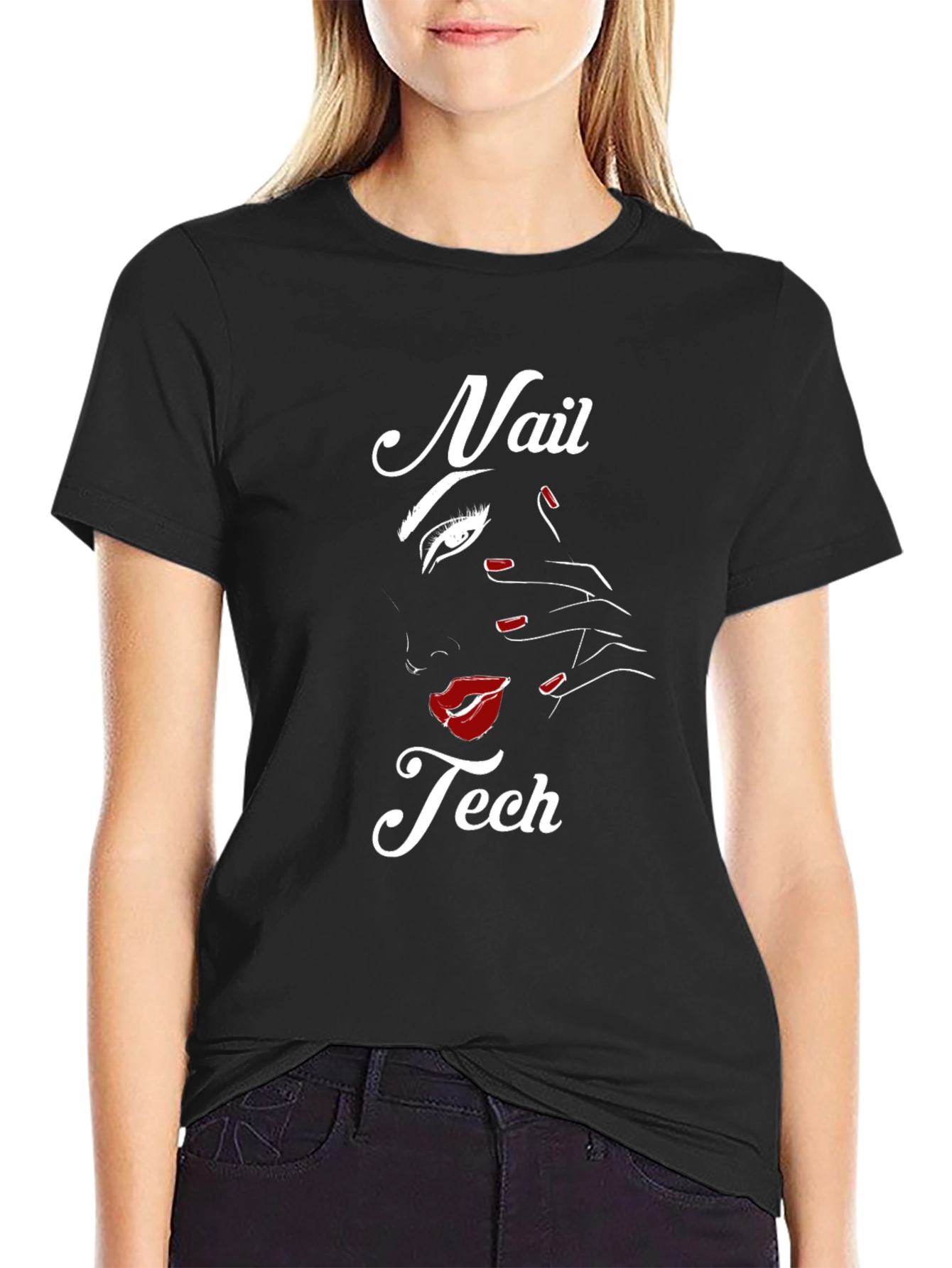 Black Nail Tech T-Shirt - Stylish Graphic Tee view 2