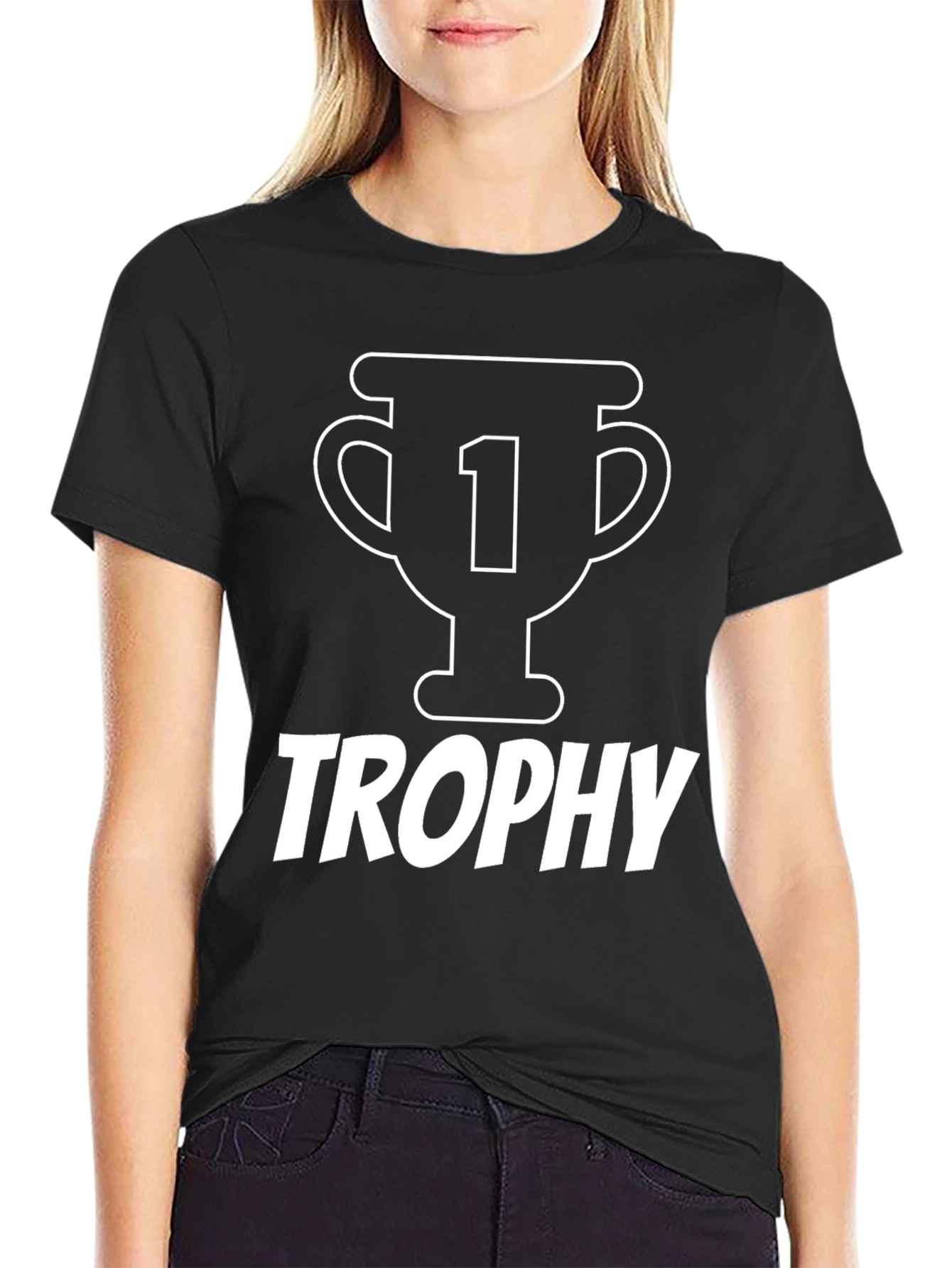 Black Trophy Graphic Tee - Number One Fan Shirt view 2