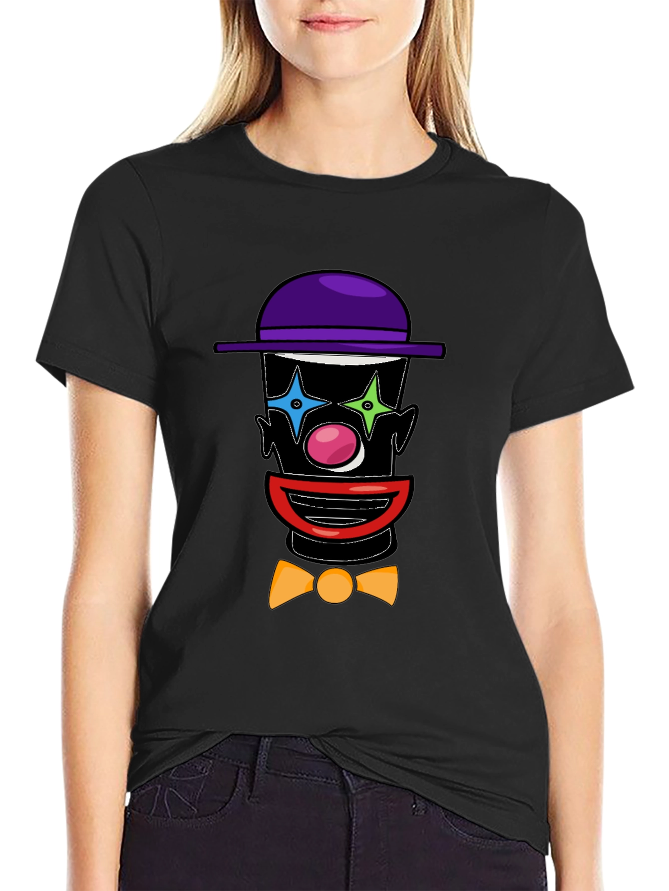 Black Clown Face Graphic Tee - Fun & Unique Design view 2