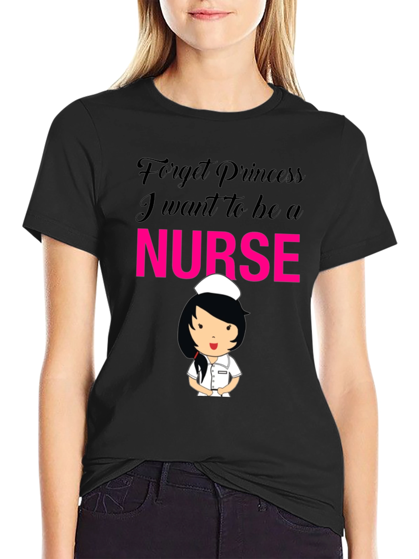 Black Forget Princess Nurse T-Shirt view 2