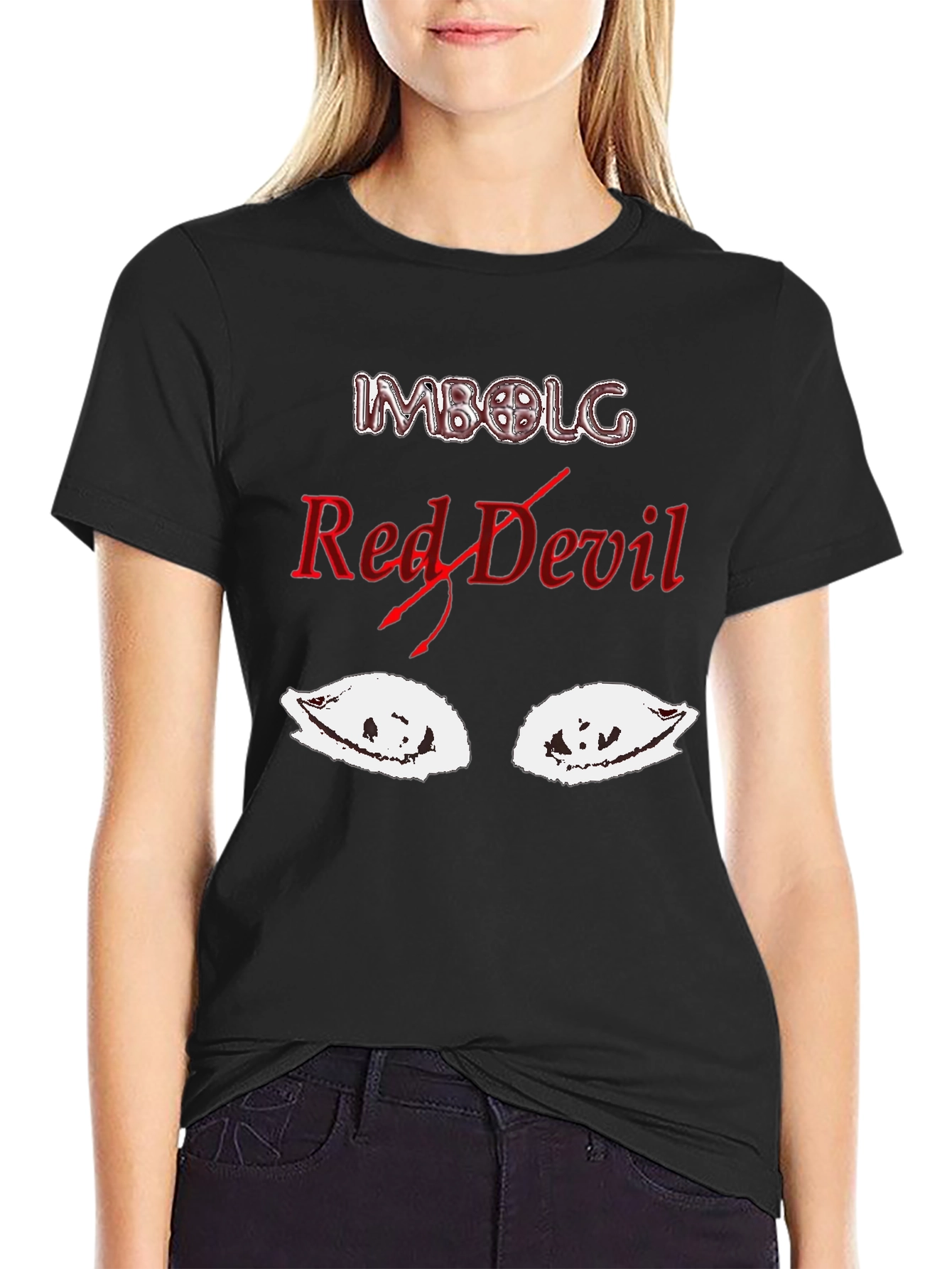 Black Imbolg Red Devil Graphic T-Shirt - Soft Cotton Blend view 2