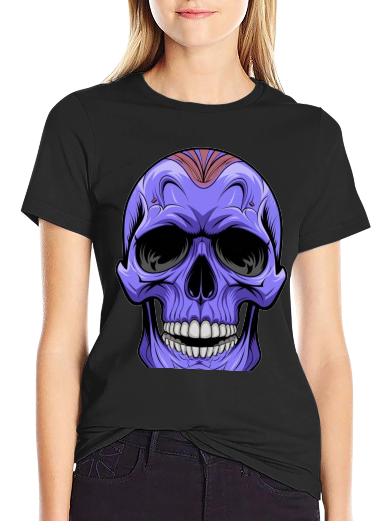 Black Skull Graphic T-Shirt - Cool & Edgy Design view 2