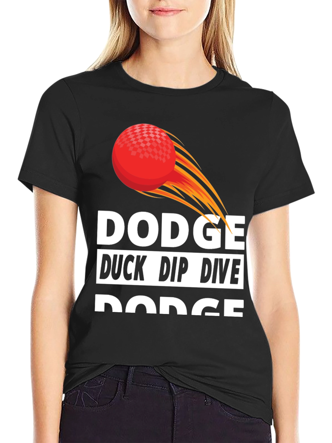 Black Dodge Duck Dip Dive Dodge T-Shirt view 2