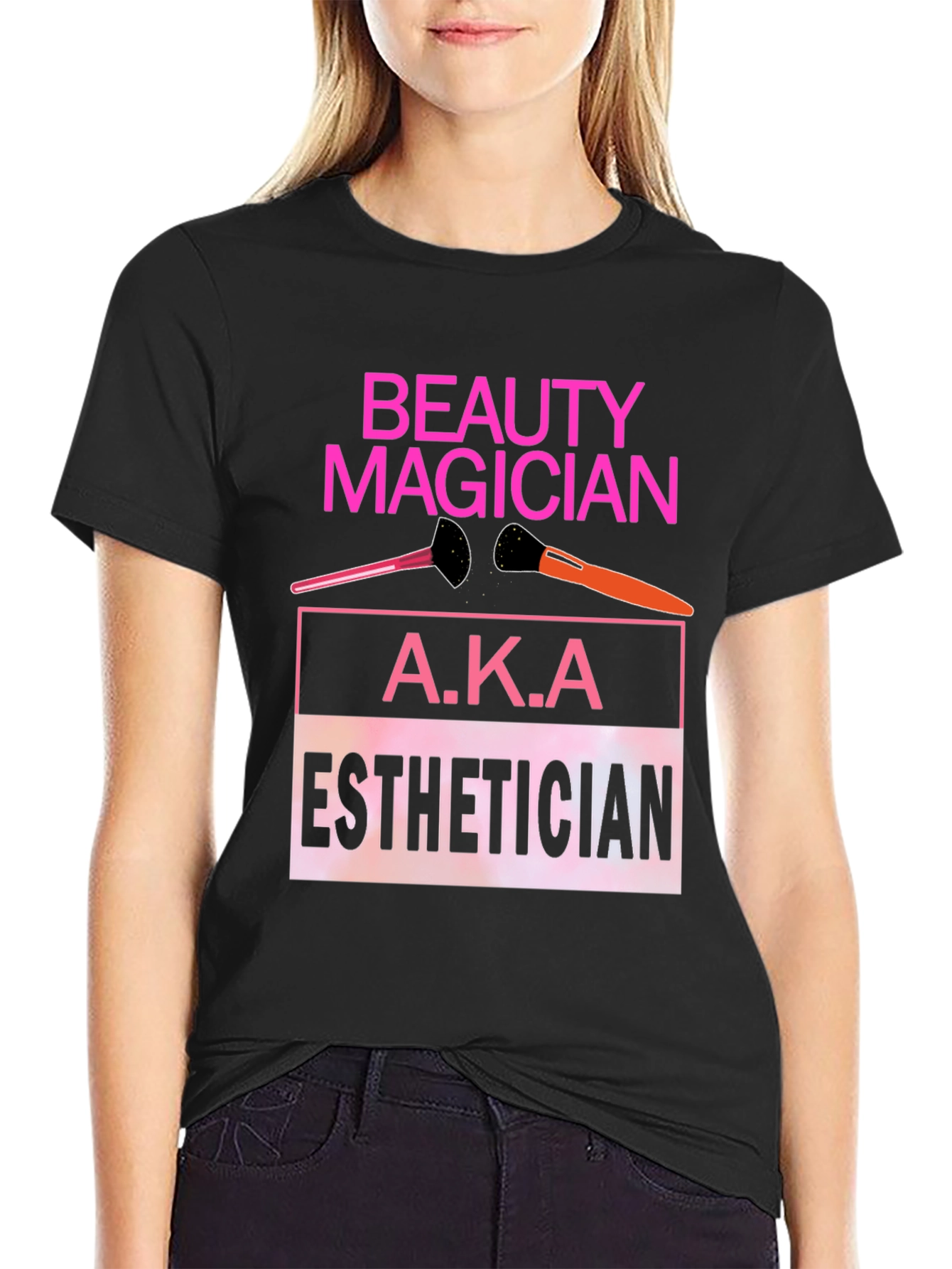 Black Beauty Magician Esthetician T-Shirt view 2