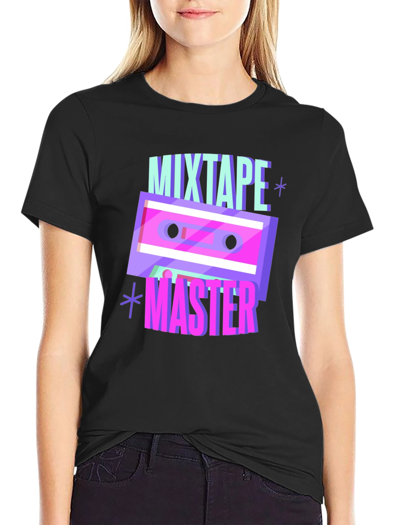 Black Mixtape Master Graphic T-Shirt view 2