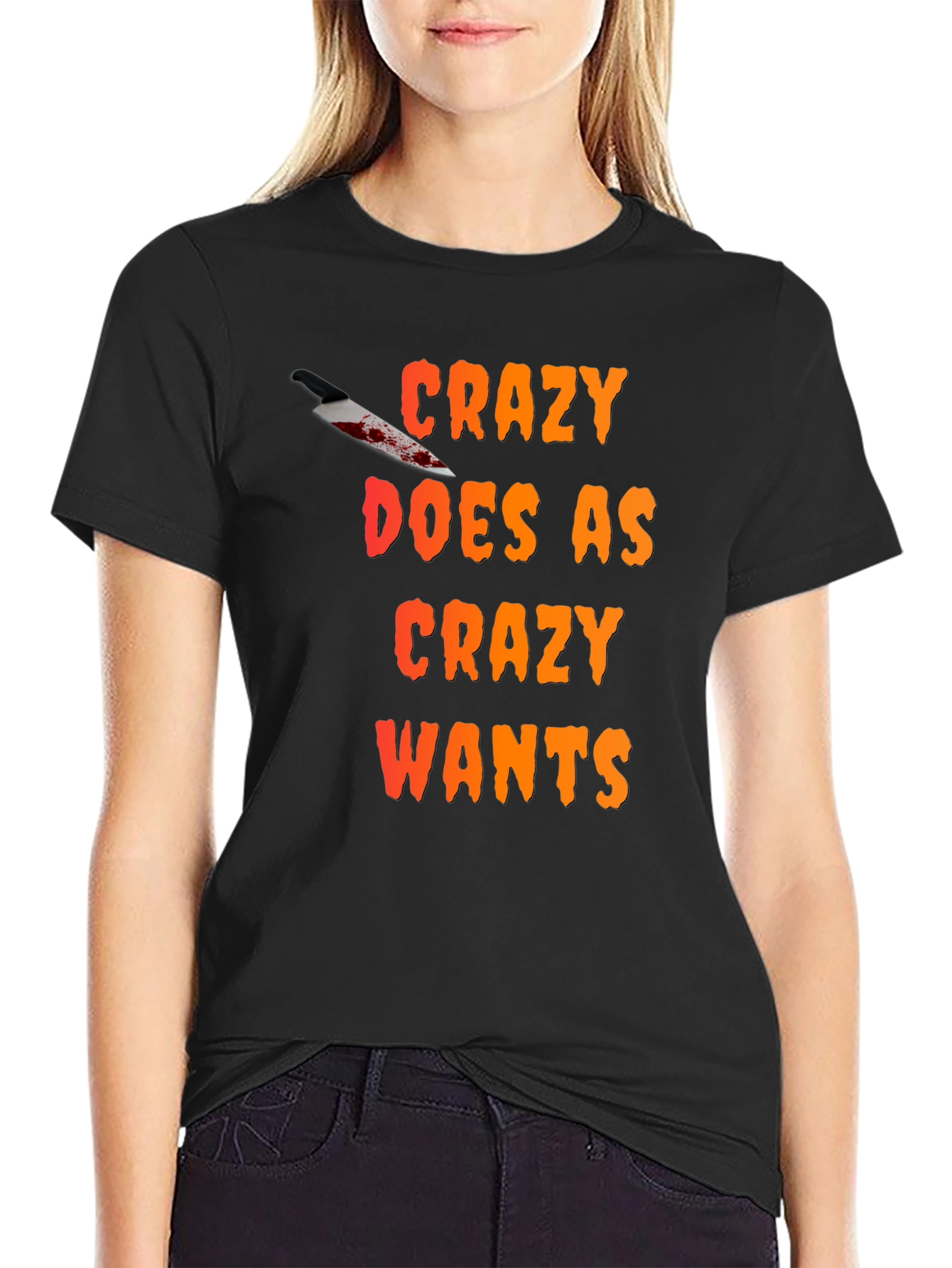 Black Crazy Wants T-Shirt view 2