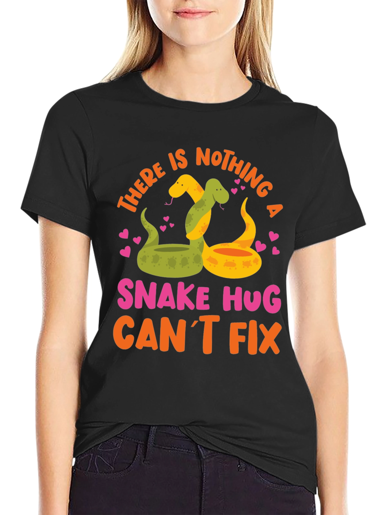 Black Snake Hugs T-Shirt - Funny Graphic Tee view 2