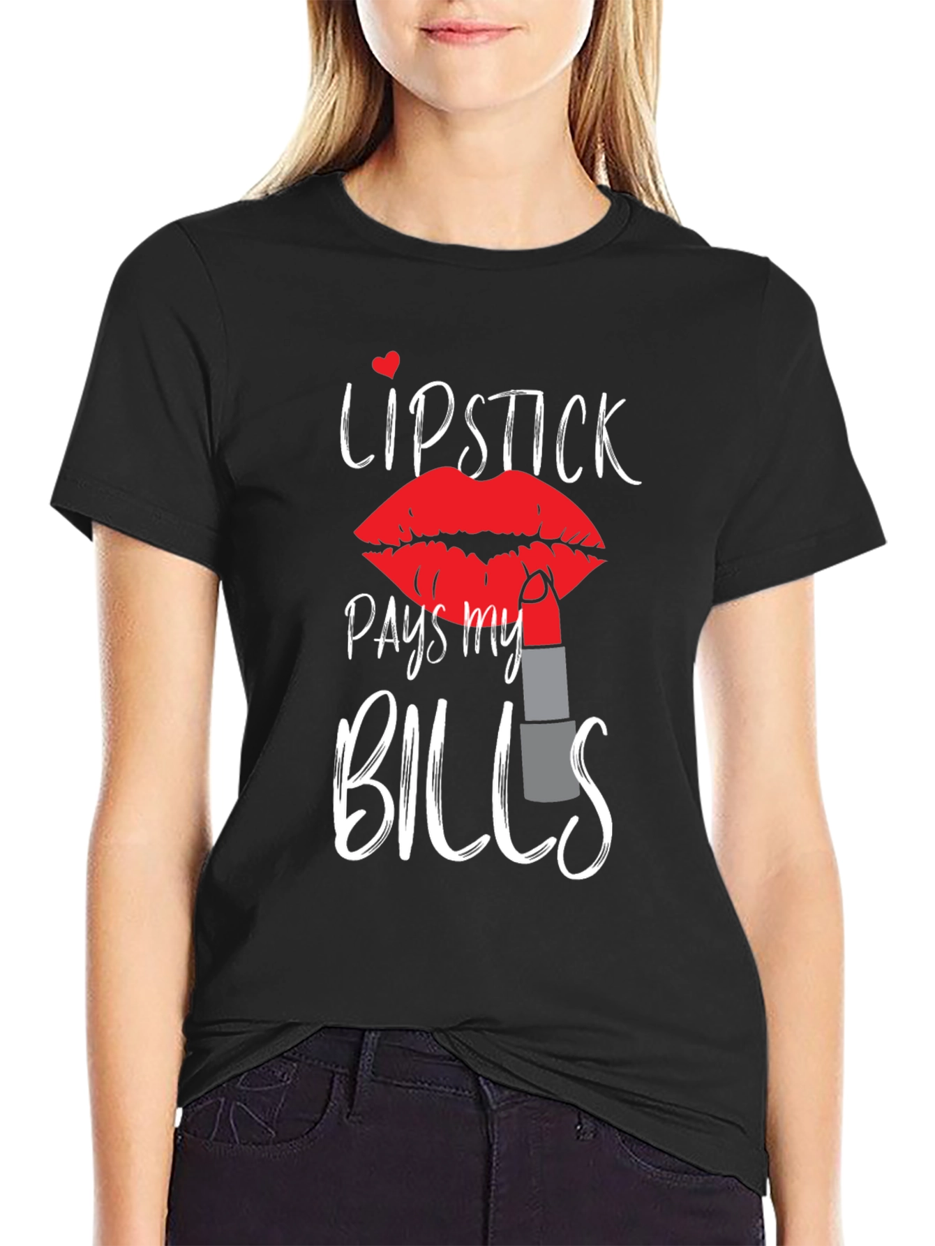 Black Lipstick Pays My Bills Graphic Tee view 2
