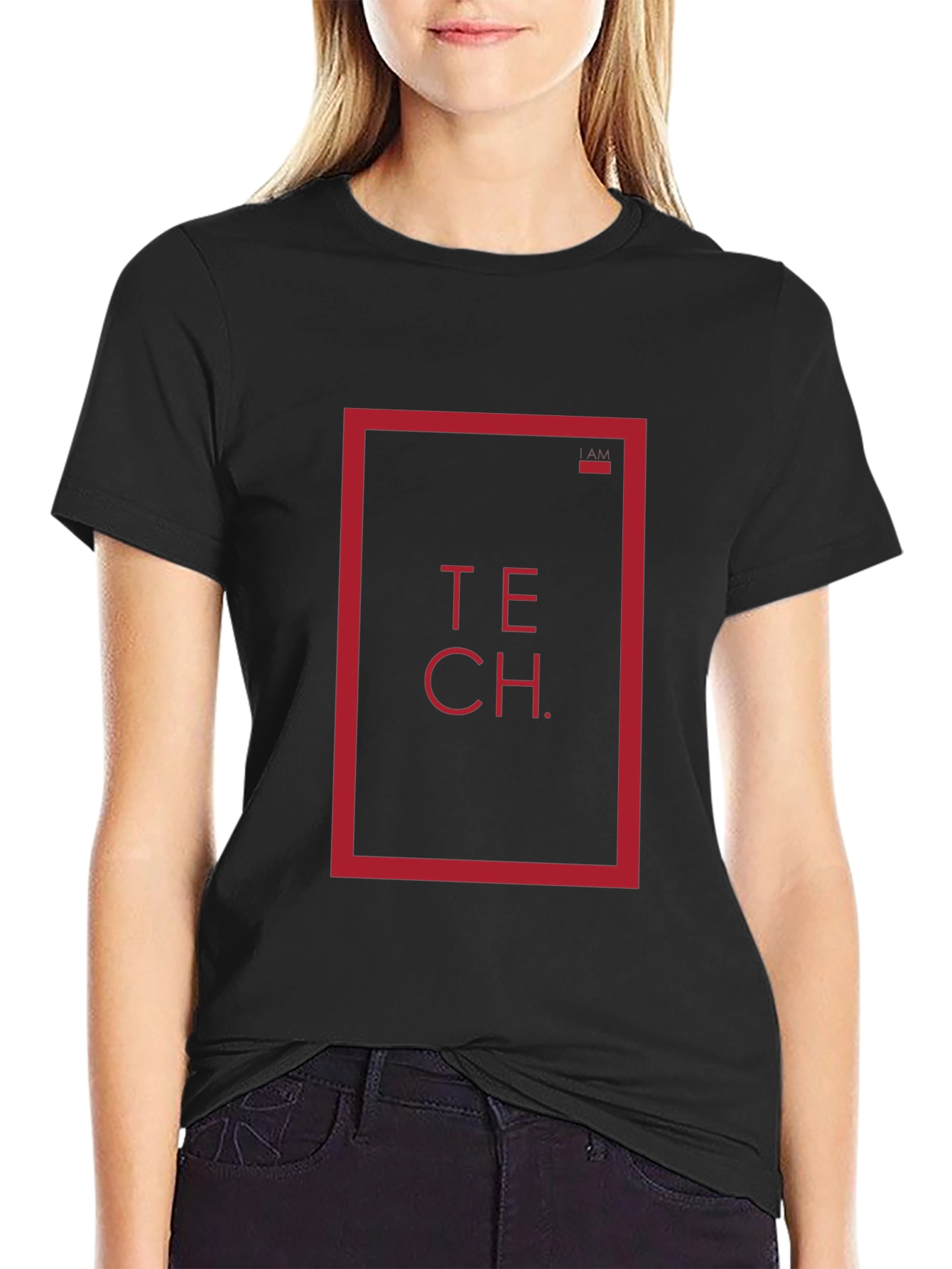 Black Tech Graphic Tee - Modern Style Shirt view 2