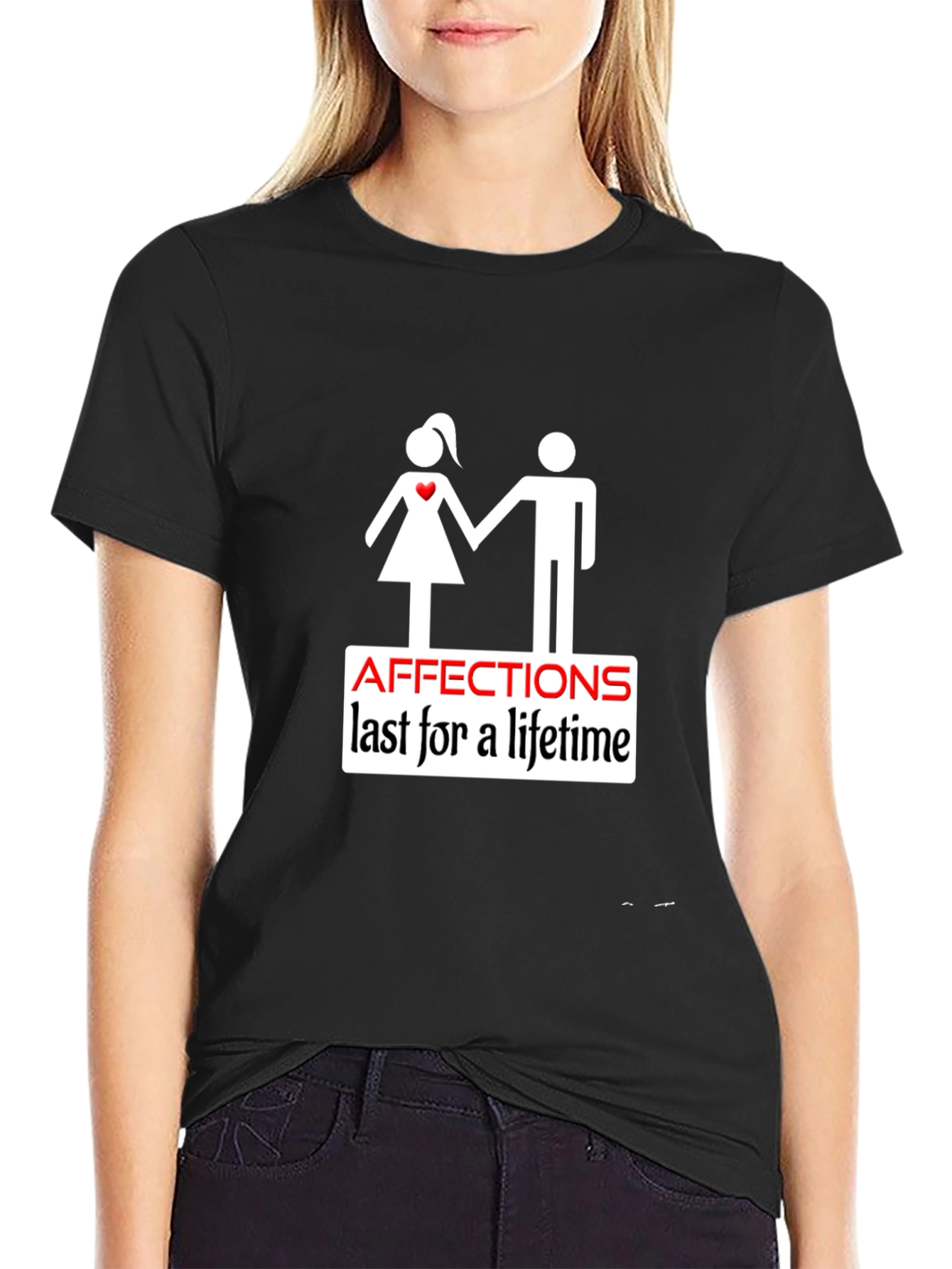 Black Affection Lifetime Tee - Classic Black Cotton Blend view 2