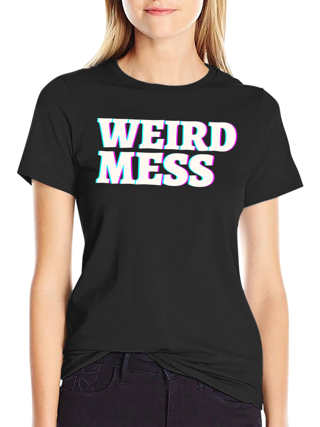 Black Weird Mess Graphic T-Shirt - Black view 2