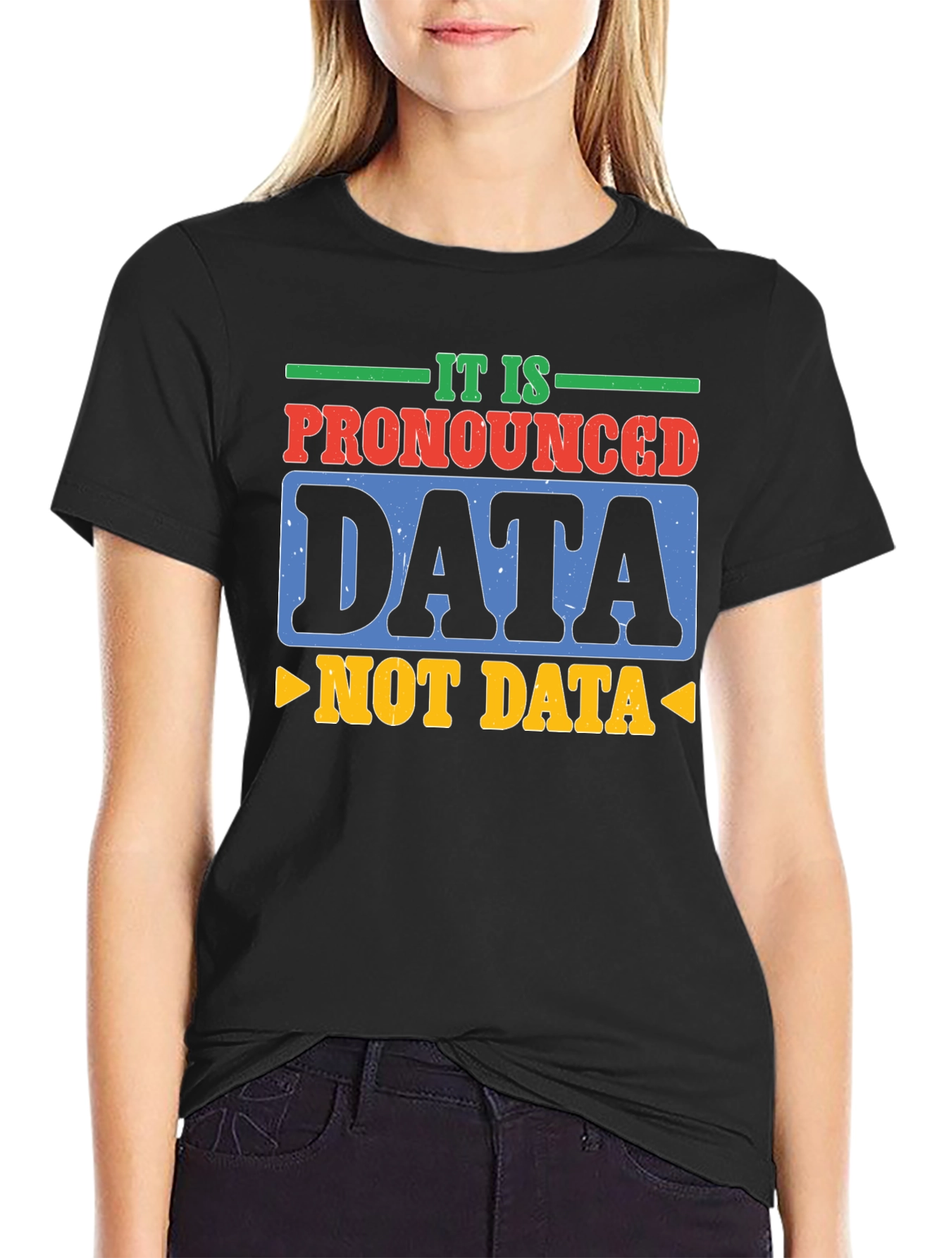 Black Pronounced Data T-Shirt: Funny Tech Humor view 2